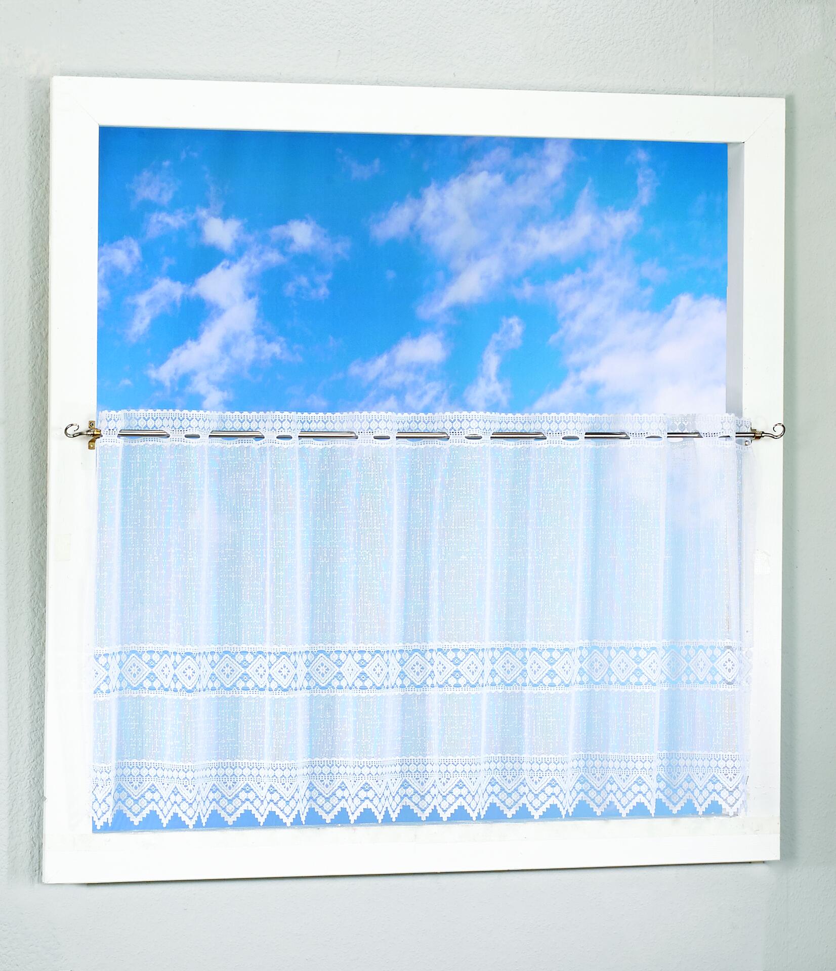 Scheibengardinen-Meterware weiß H: ca. 60 cm