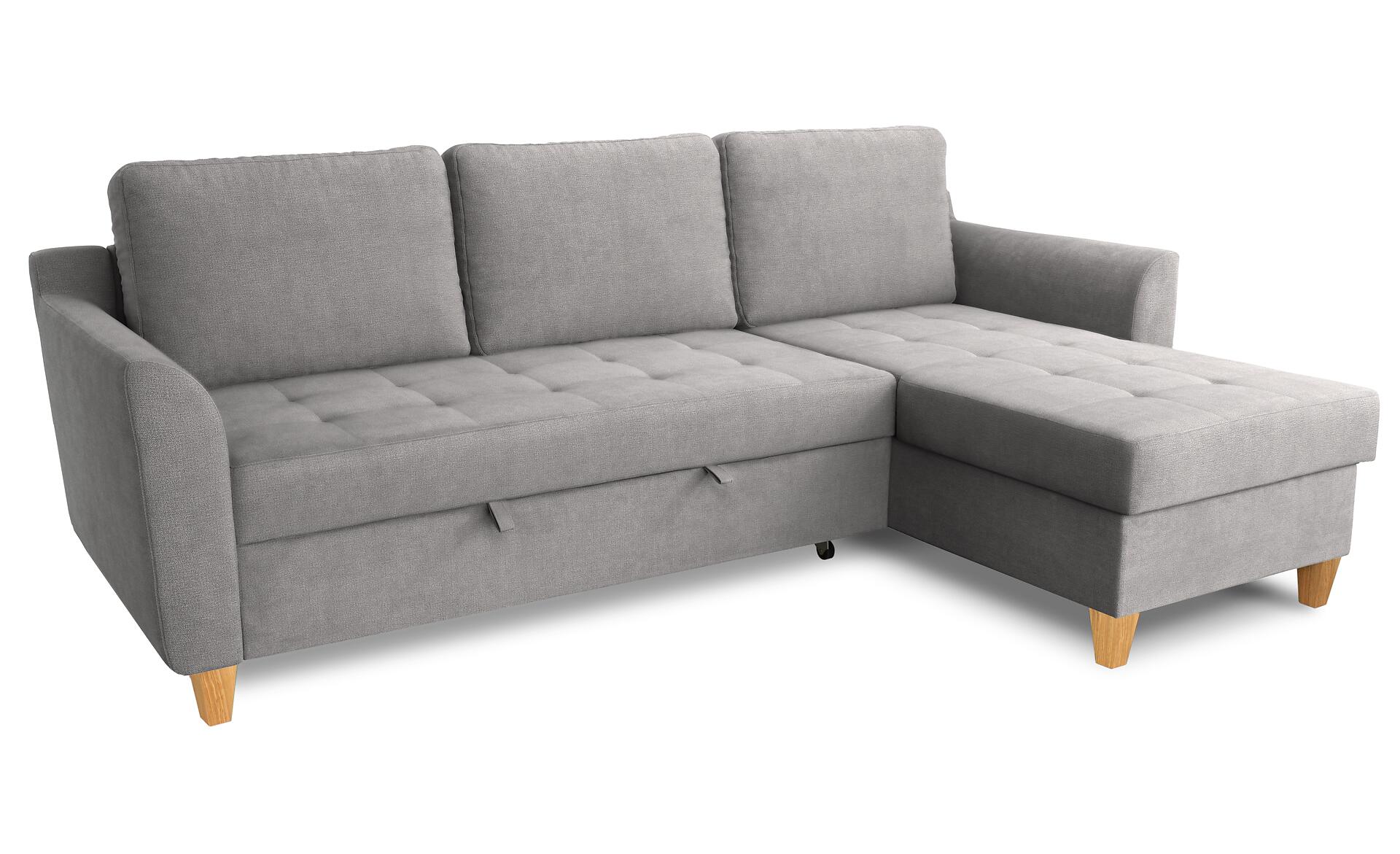 Ecksofa mit Bettfunktion und Bettkasten Ashgrey Microfaser B/H/T: ca. 231x86x150 cm Ecksofa mit Bettfunktion und Bettkasten Ashgrey Microfaser B/H/T: ca. 231x86x150 cm