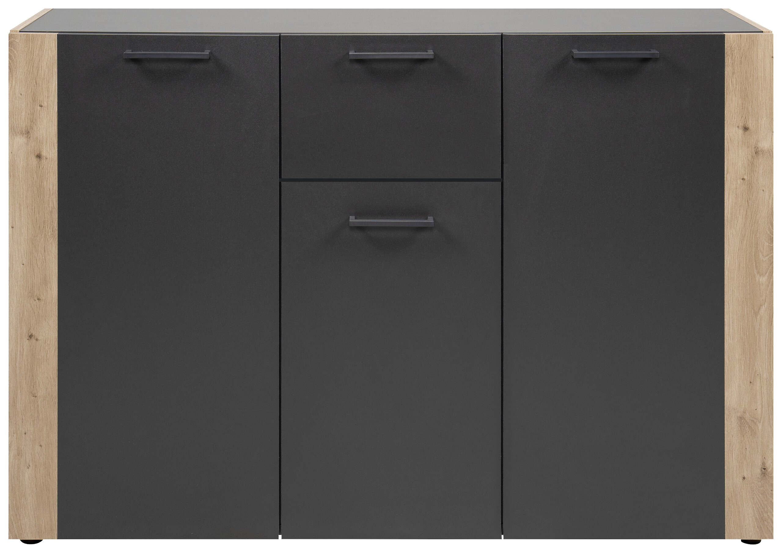 Kommode Cento anthrazit Eiche Artisan Oak Nachbildung B/H/T: ca. 126x83x35 cm