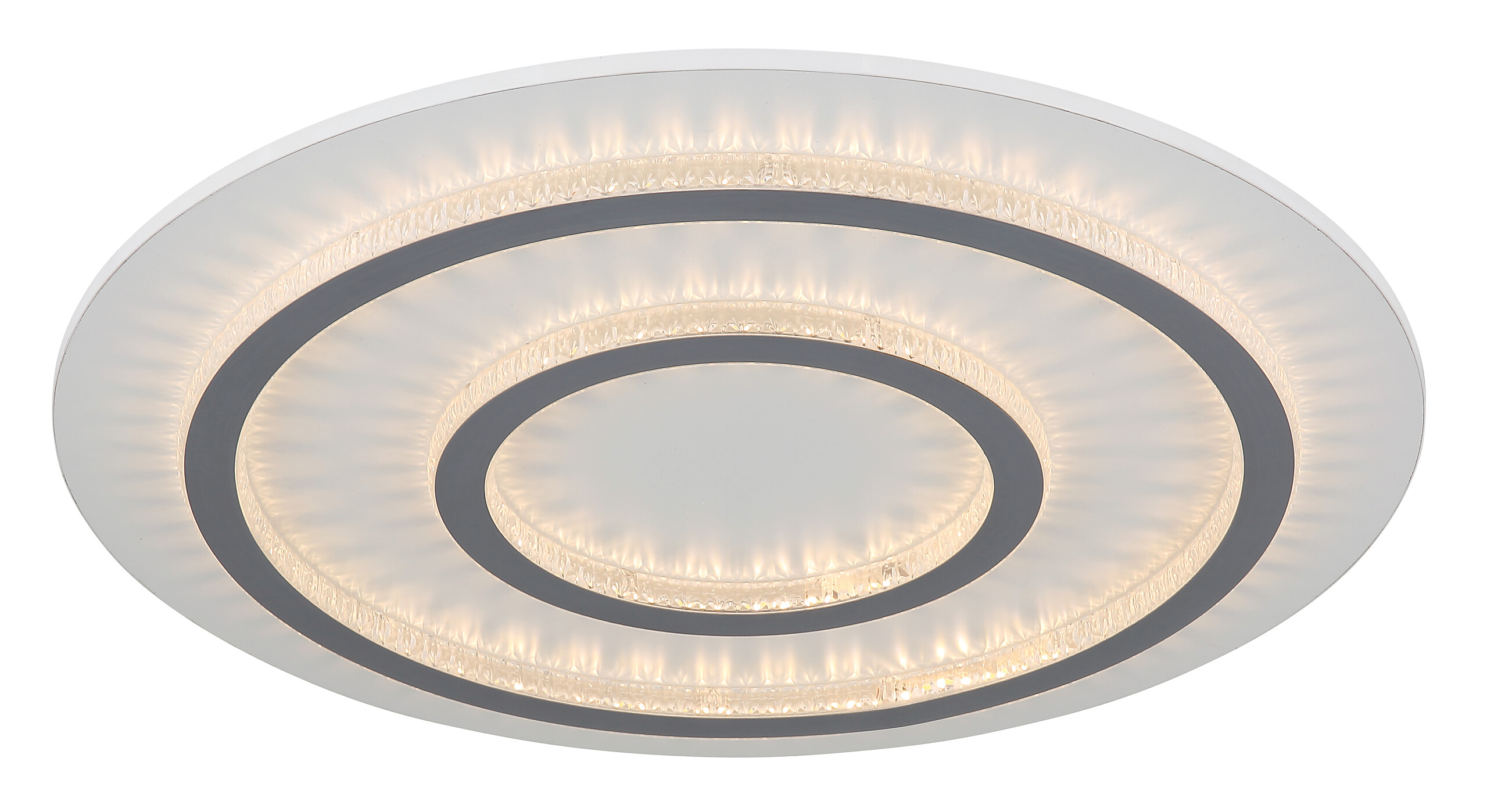 GLOBO LED-Deckenleuchte klar hellgrau weiß Kunststoff Metall H/D: ca. 6x55 cm 1 Brennstellen