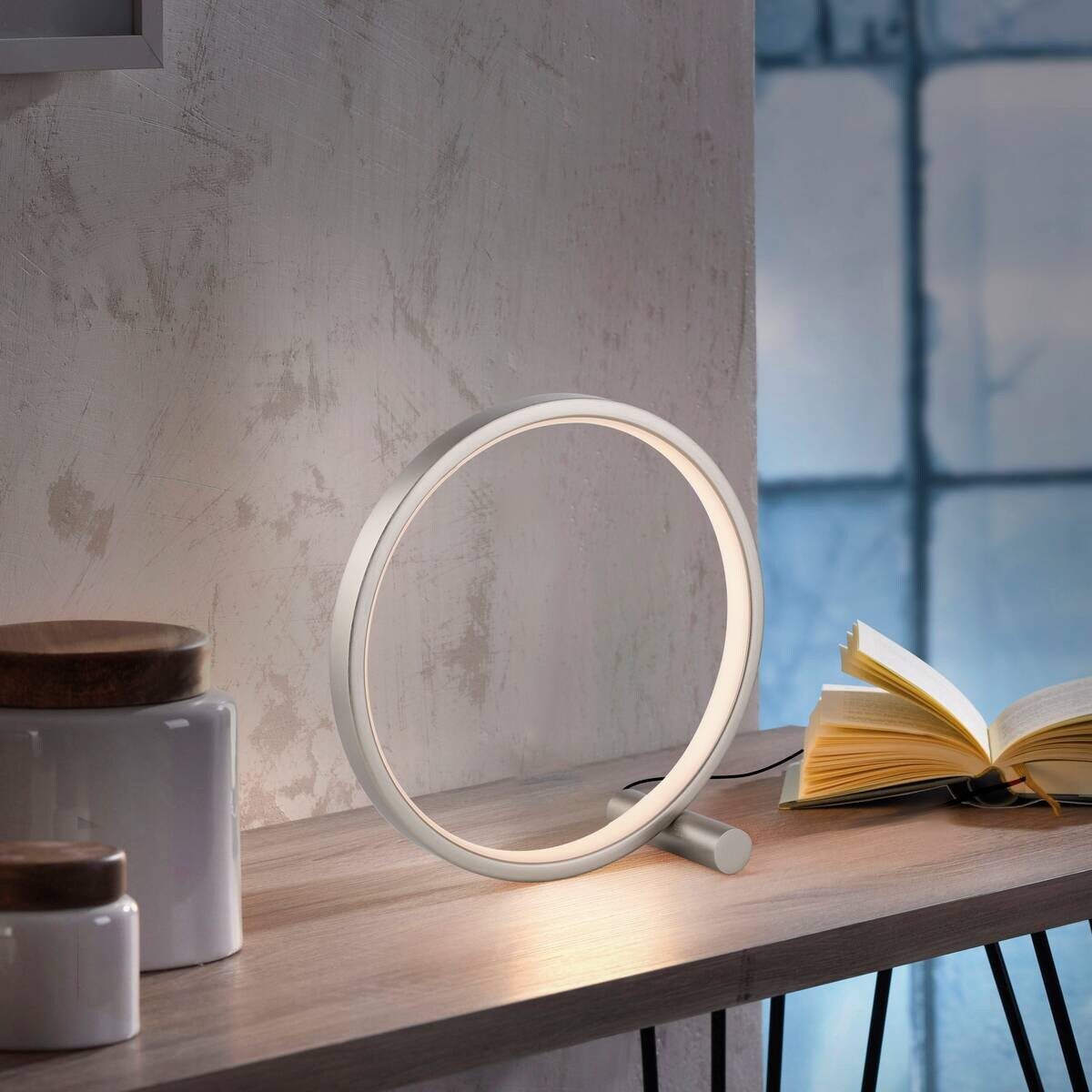 Just Light LED Tischleuchte Mini-Ritus silber Eisen 1 Brennstellen