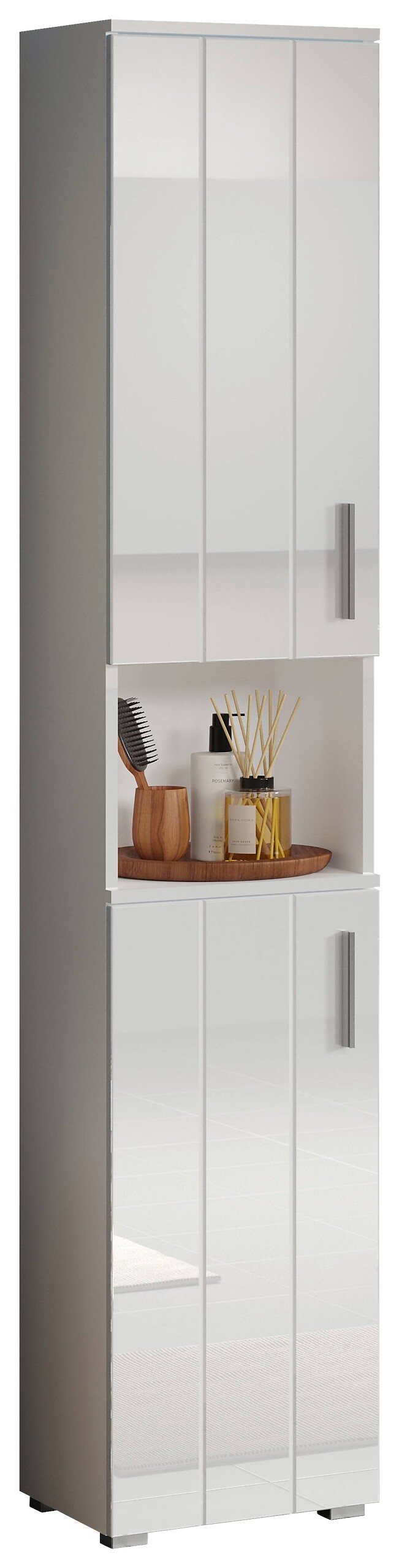 Hochschrank Wons weiß Hochglanz weiß matt B/H/T: ca. 37x192x31 cm