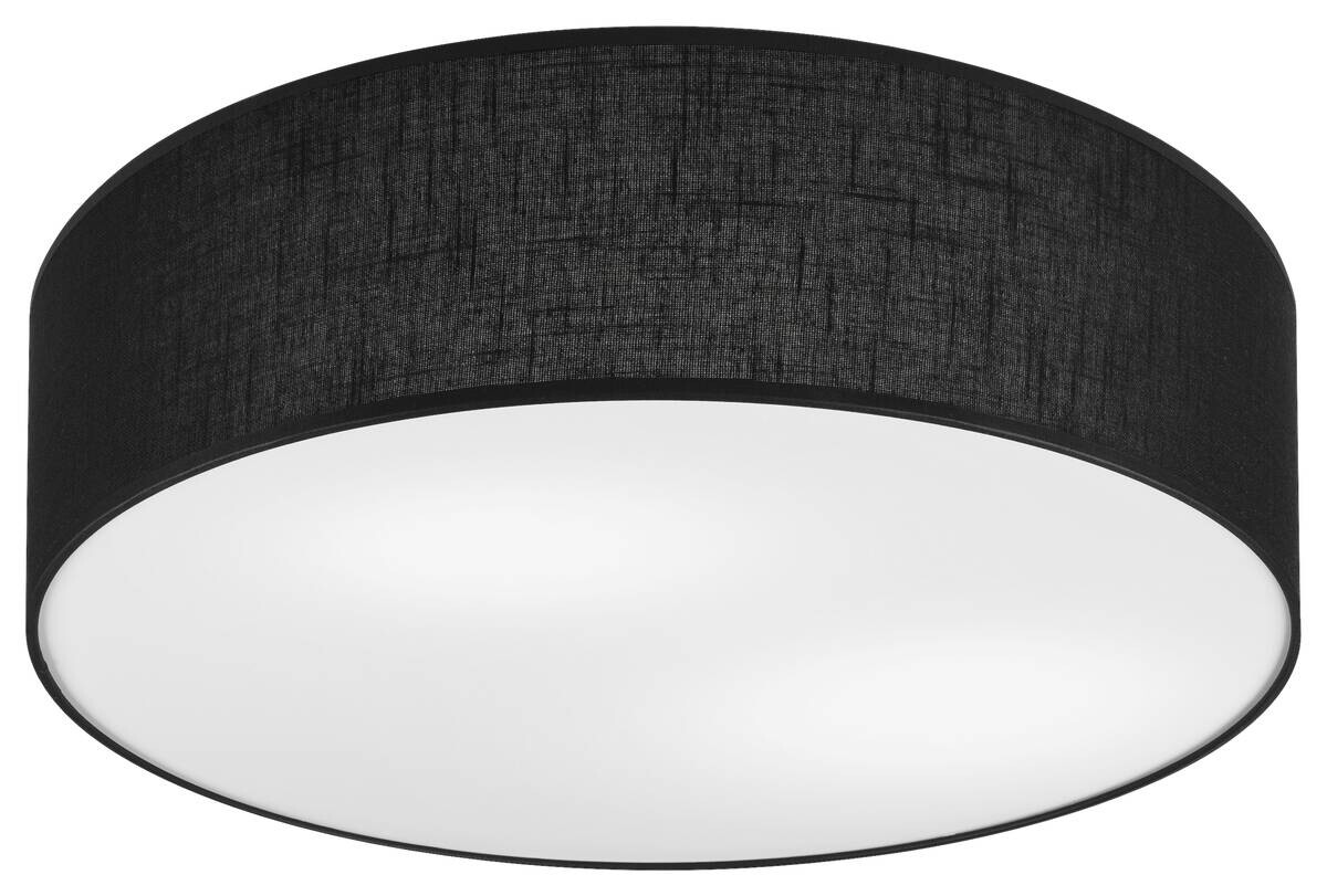 Lamkur Deckenleuchte VIVIAN 48536 schwarz PVC Textil Kunststoff H/L: ca. 13x45 cm E27 2 Brennstellen