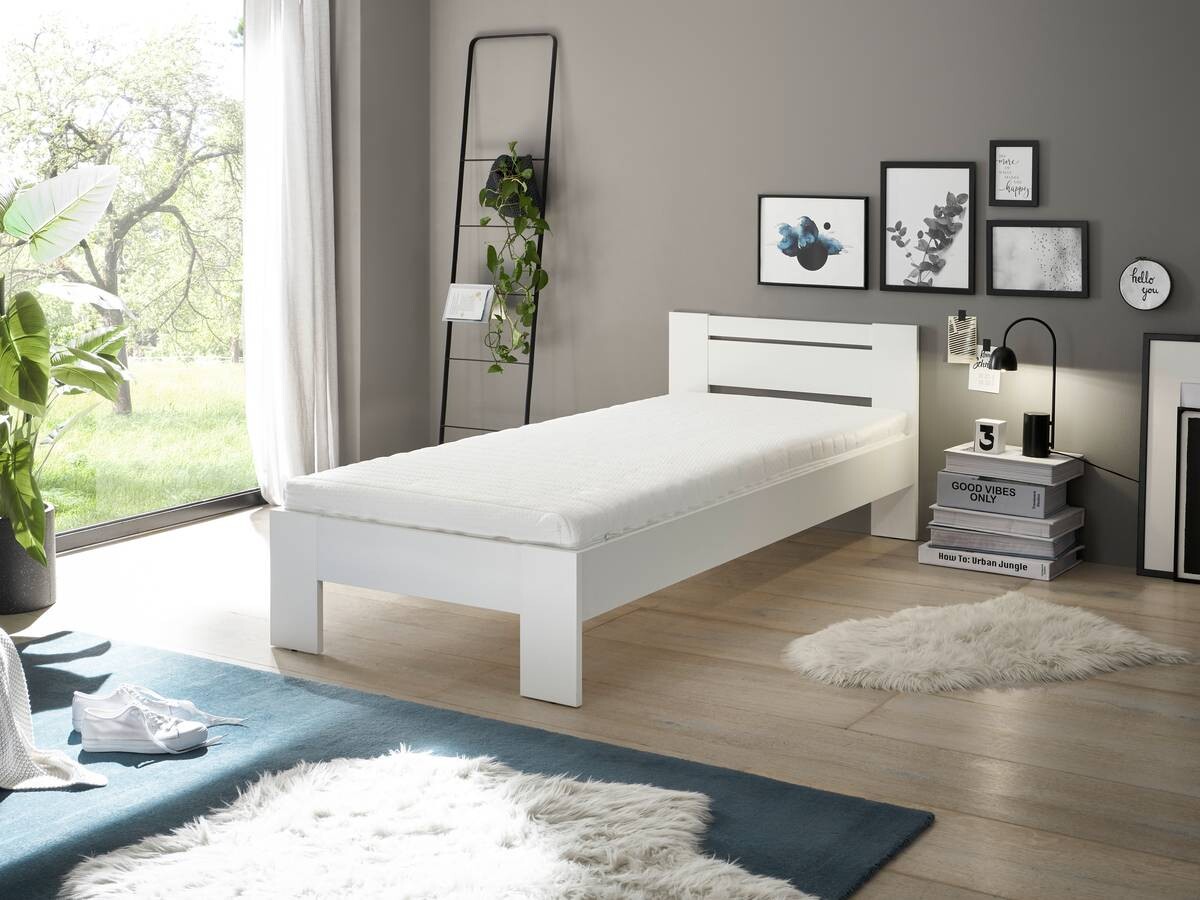 Futonbett Cannes weiß Liegefläche B/L: ca. 90x200 cm