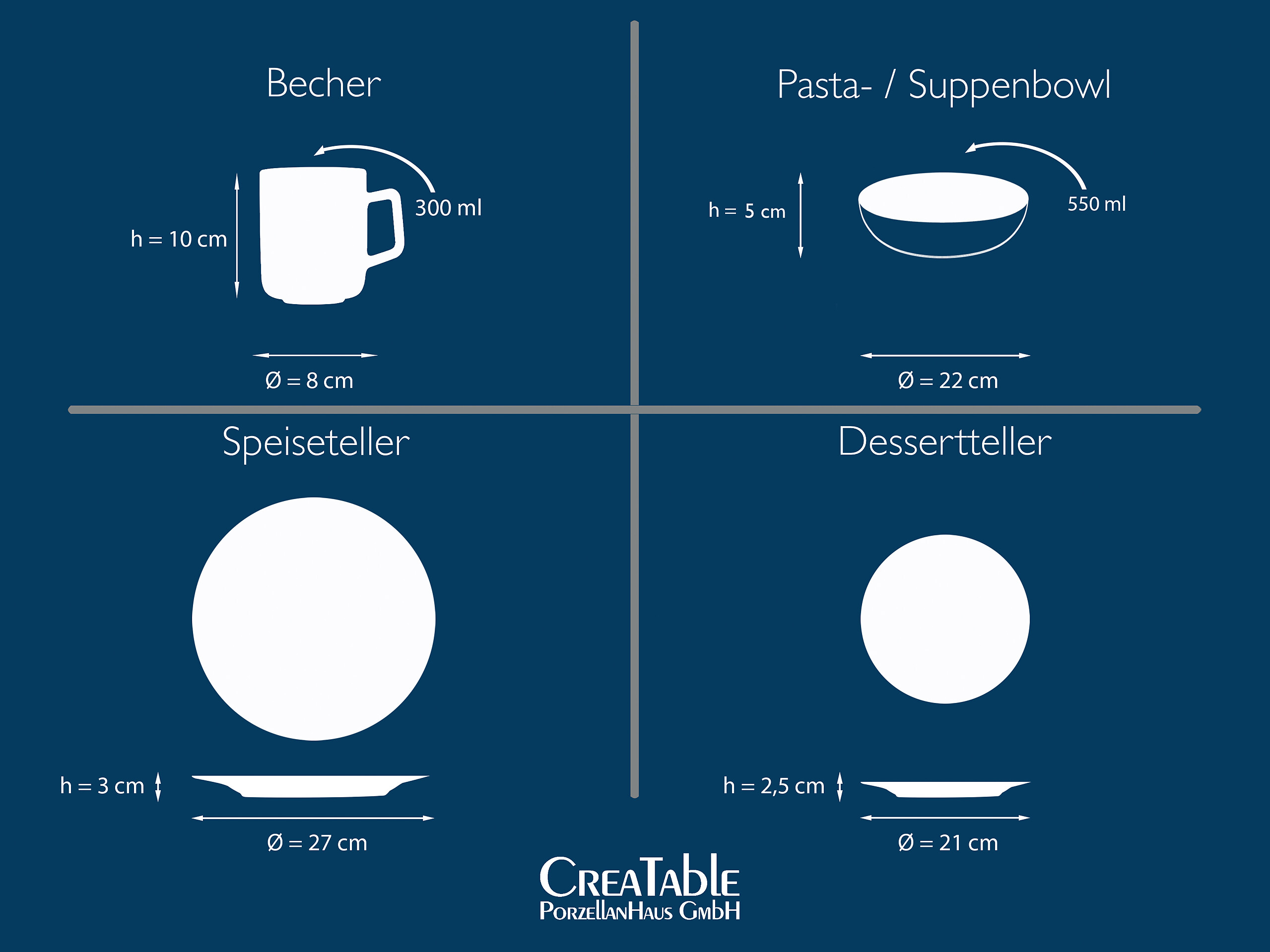 CreaTable Kombiservice Waves schwarz Steinzeug 16 tlg.