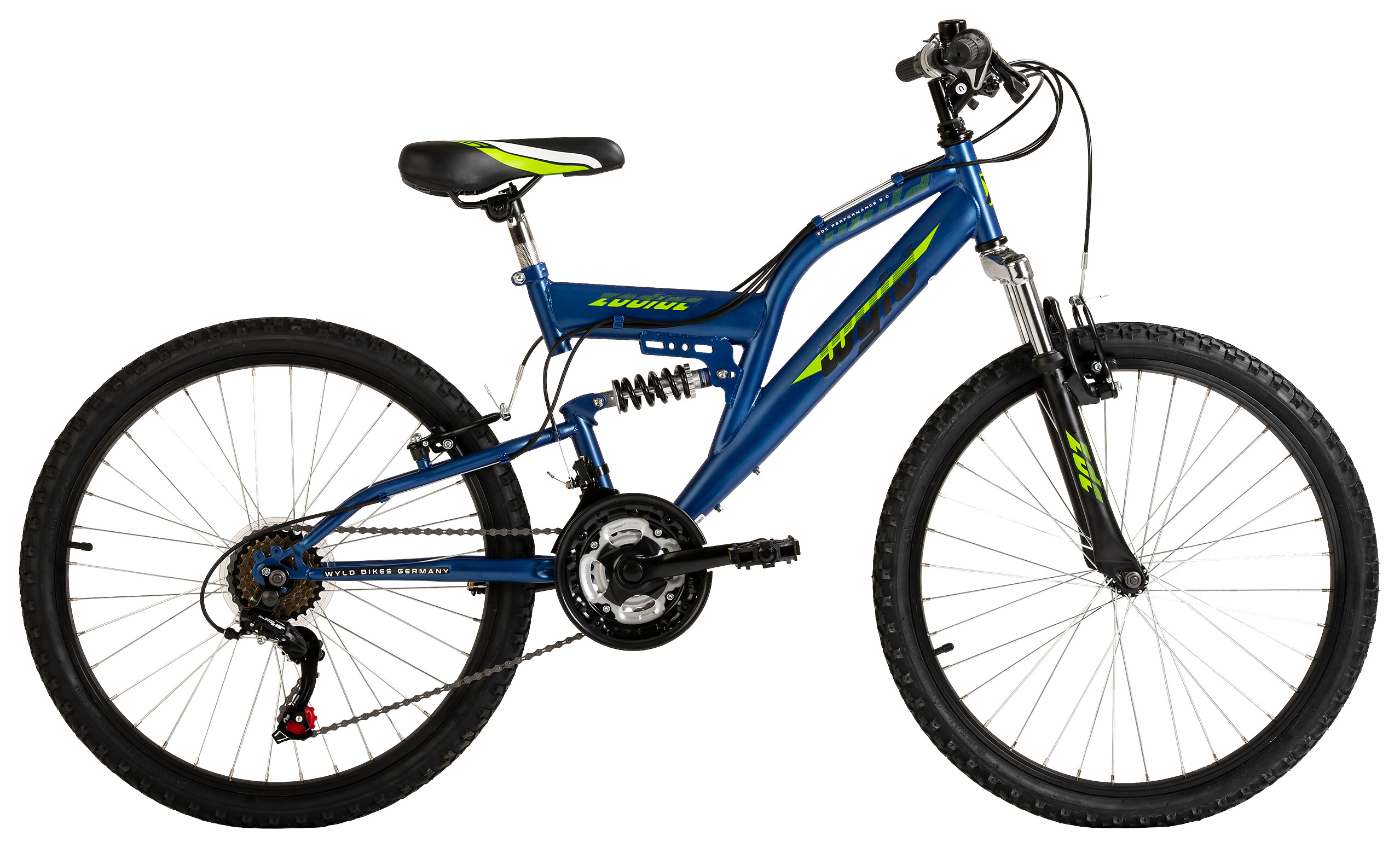 WYLD Kinder-Mountainbike Zodiac ZODIAC 24 Zoll Rahmenhöhe 38 cm 18 Gänge blau blau ca. 24 Zoll