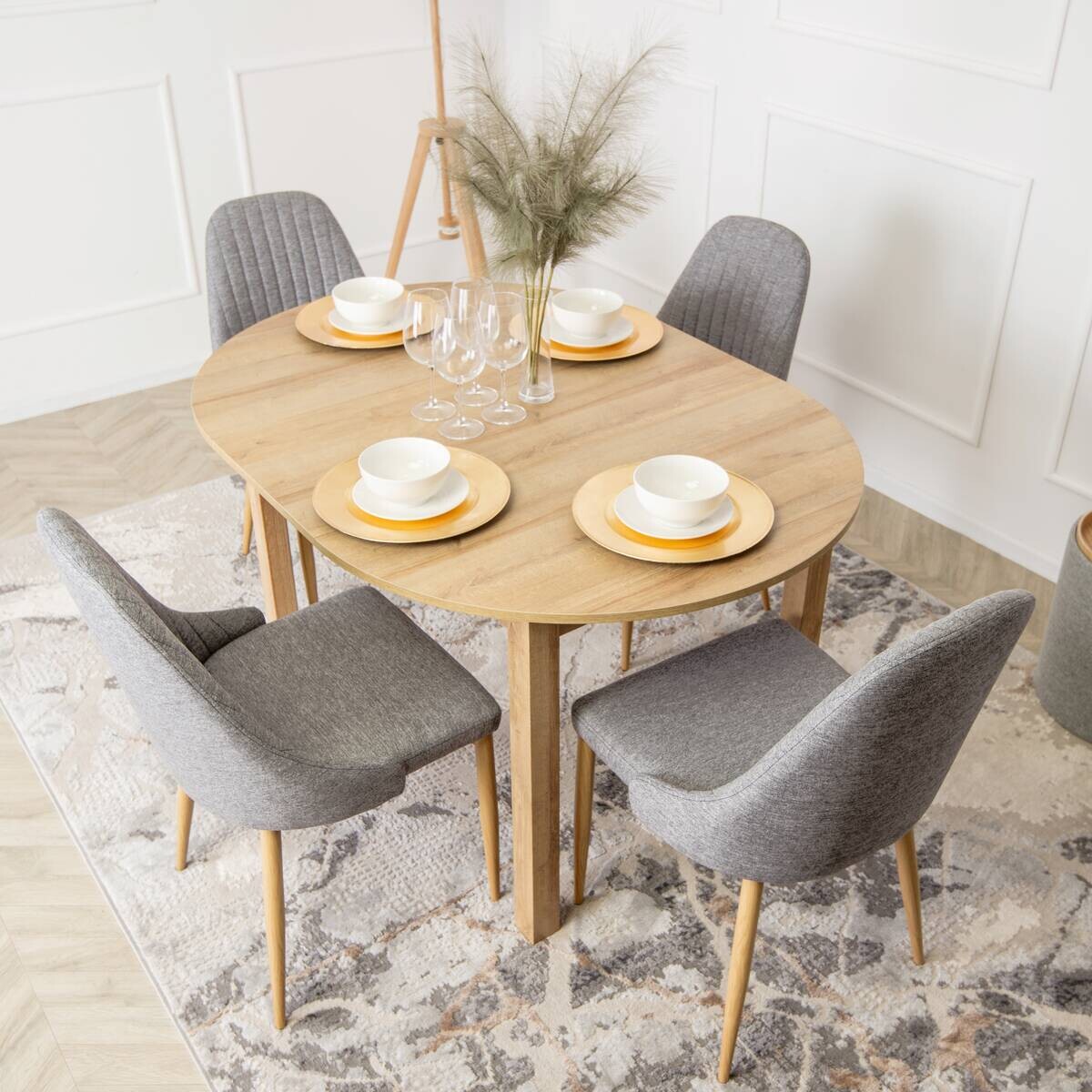 Stuhl TORINO grau Stoff B/H/T: ca. 53x91x58 cm