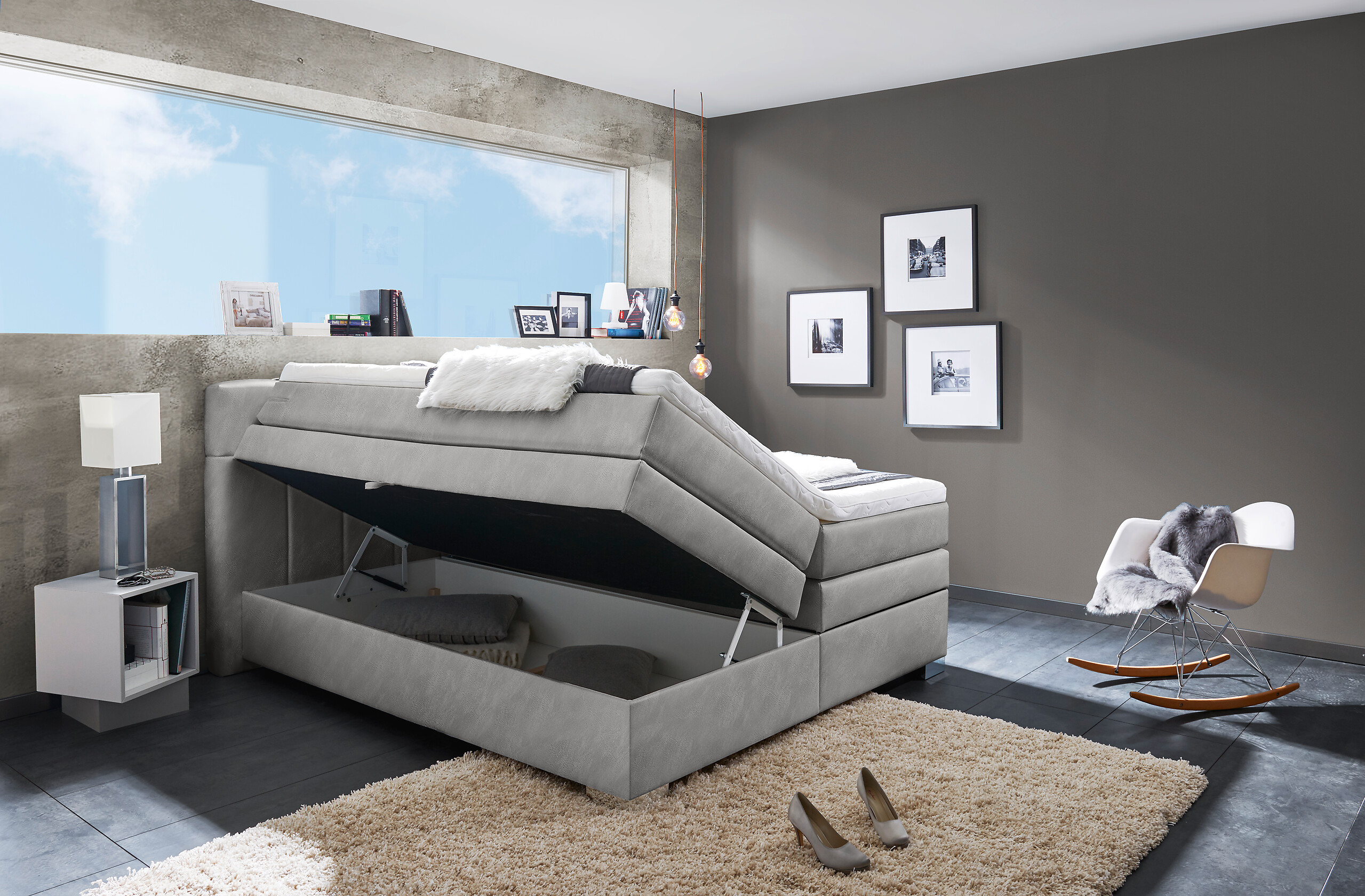 Boxspringbett Maratea silber Liegefläche B/L: ca. 180x200 cm Boxspringbett Maratea silber Liegefläche B/L: ca. 180x200 cm