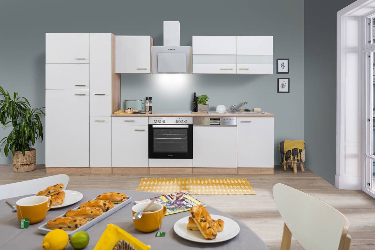 Respekta Küchenblock Economy weiß matt B/H/T: ca. 310x200x60 cm