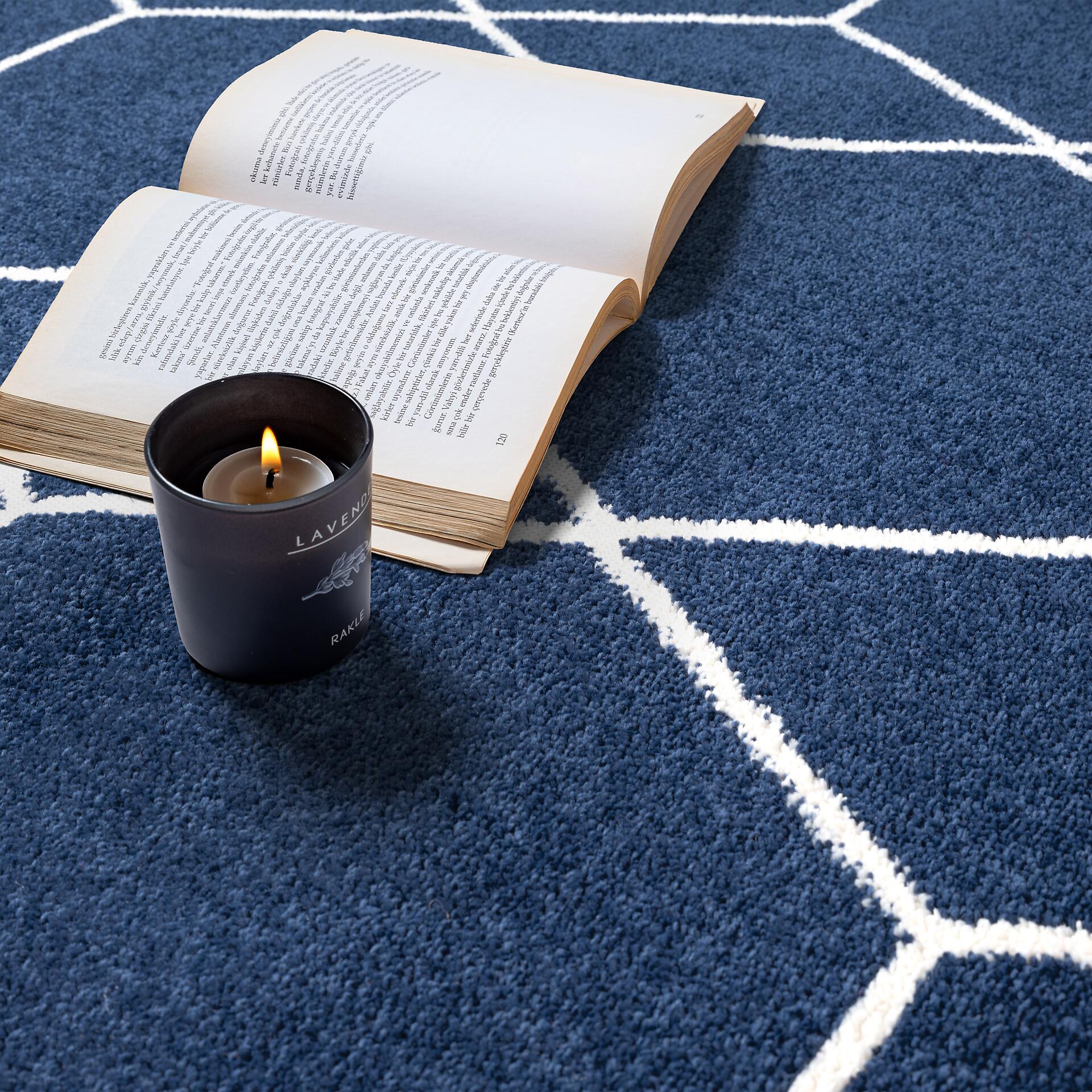 Sanat Teppich Trellis marine B/L: ca. 150x150 cm