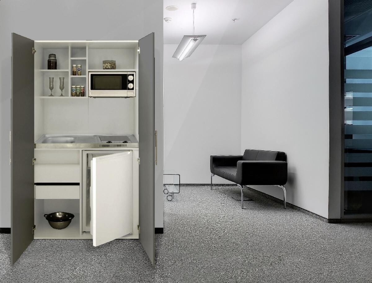 Respekta Schrankküche Economy grau matt B/H/T: ca. 104x193x67 cm