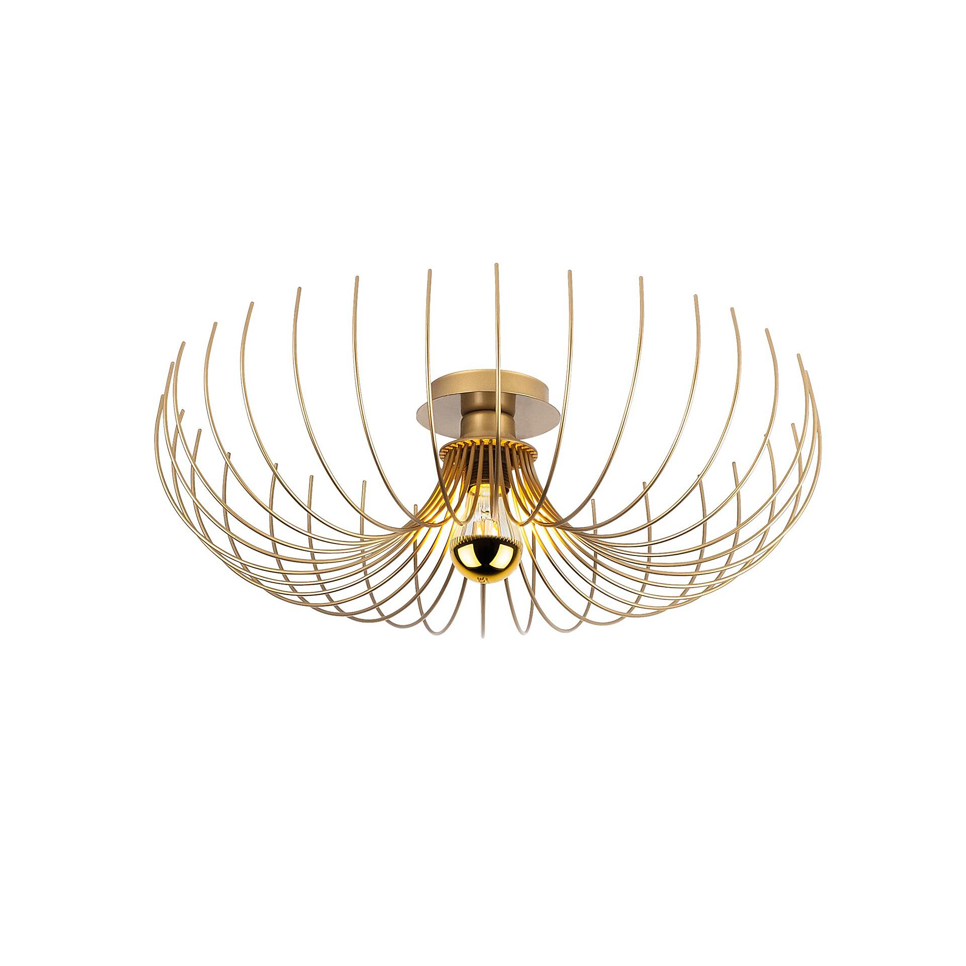 Opviq Pendelleuchte Karsortel gold B/H/T/L/D: ca. 56x16x56x56x56 cm E27 1 Brennstellen