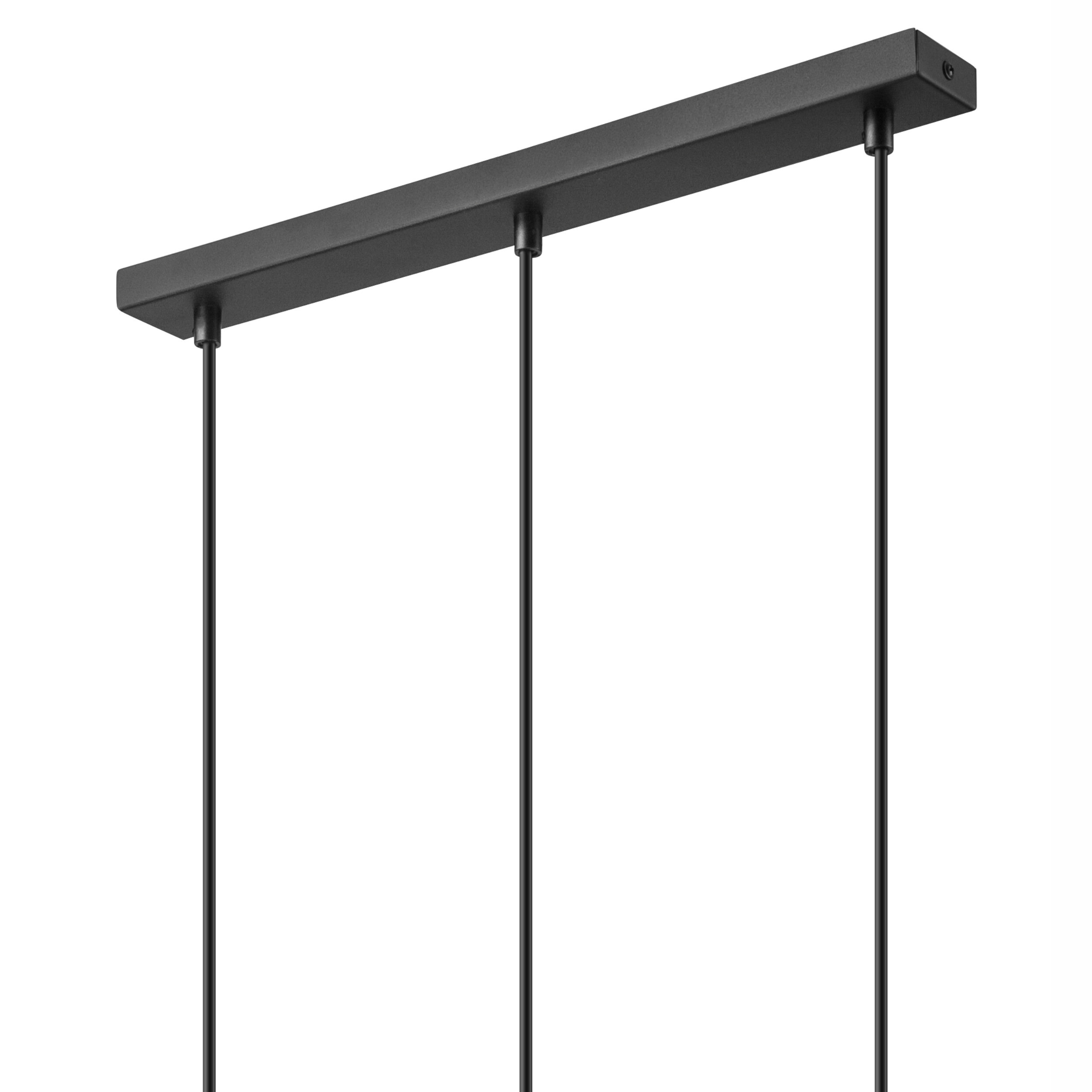 Lamkur Pendelleuchte schwarz Stahl Glas B/H/L: ca. 8x95x45 cm GU10 3 Brennstellen