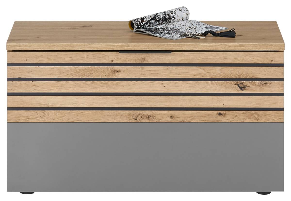 Sitzbank Milan Eiche Artisan Nachbildung grau B/H/T: ca. 85x48x38 cm