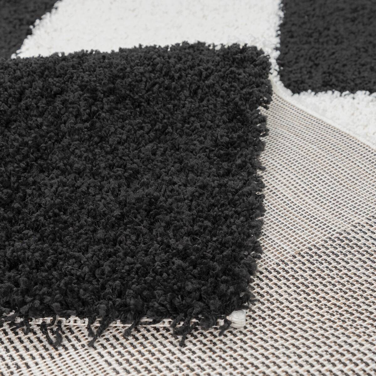 Sanat Hochflorteppich MILANO schwarz B/L: ca. 80x200 cm