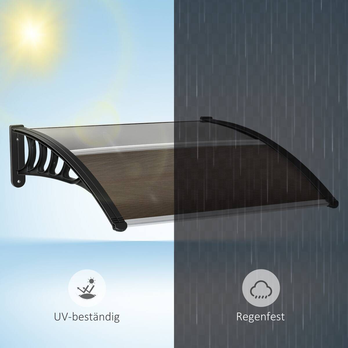 Outsunny Pultvordach braun B/H/L: ca. 96,5x27x103 cm