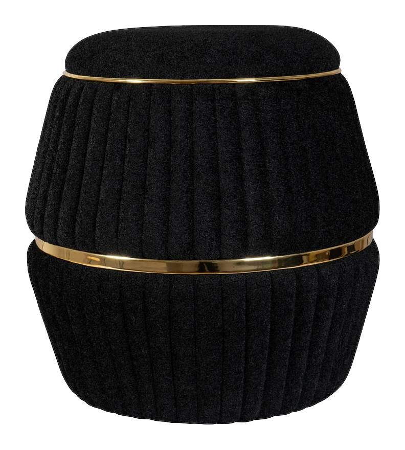 360 Living Hocker Doric 210 schwarz gold H/D: ca. 53x51,5 cm