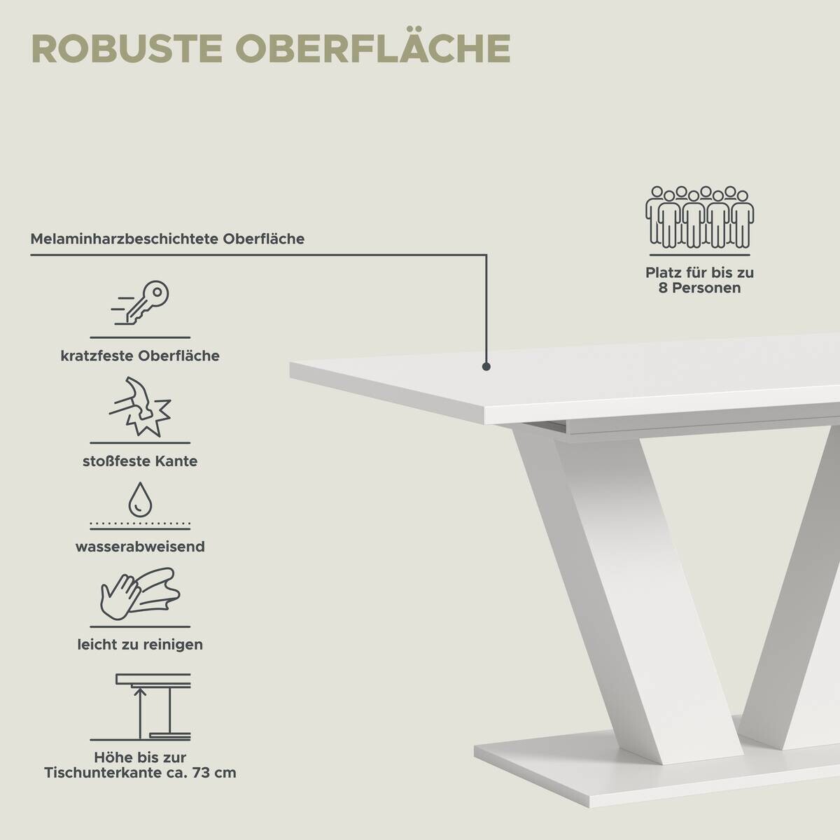 Esstisch MOTION weiß B/H/T: ca. 150x76x90 cm