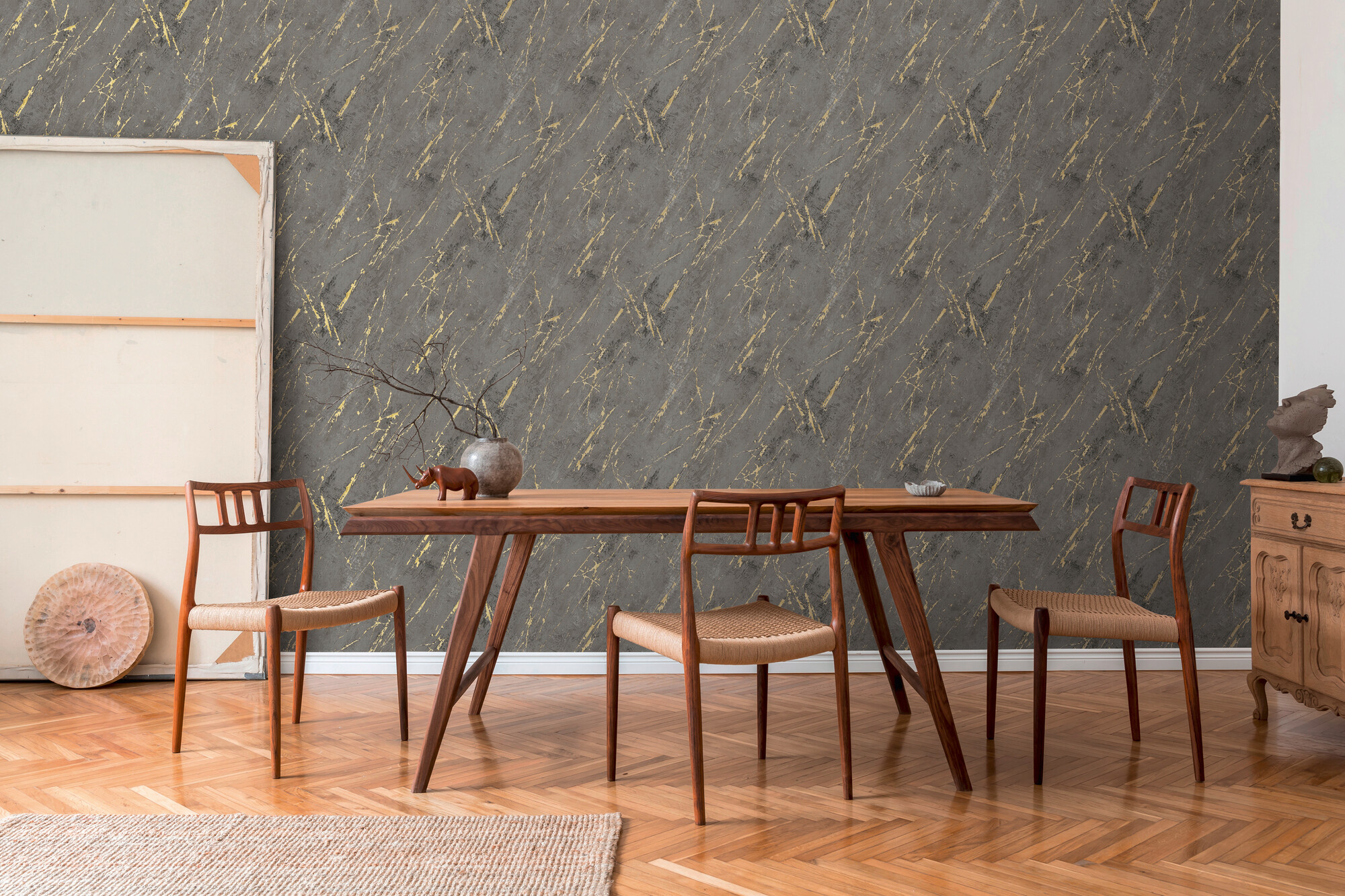 A.S.Creation Vliestapete schwarz anthrazit gold B/H/D: ca. 53x1005x8,2 cm