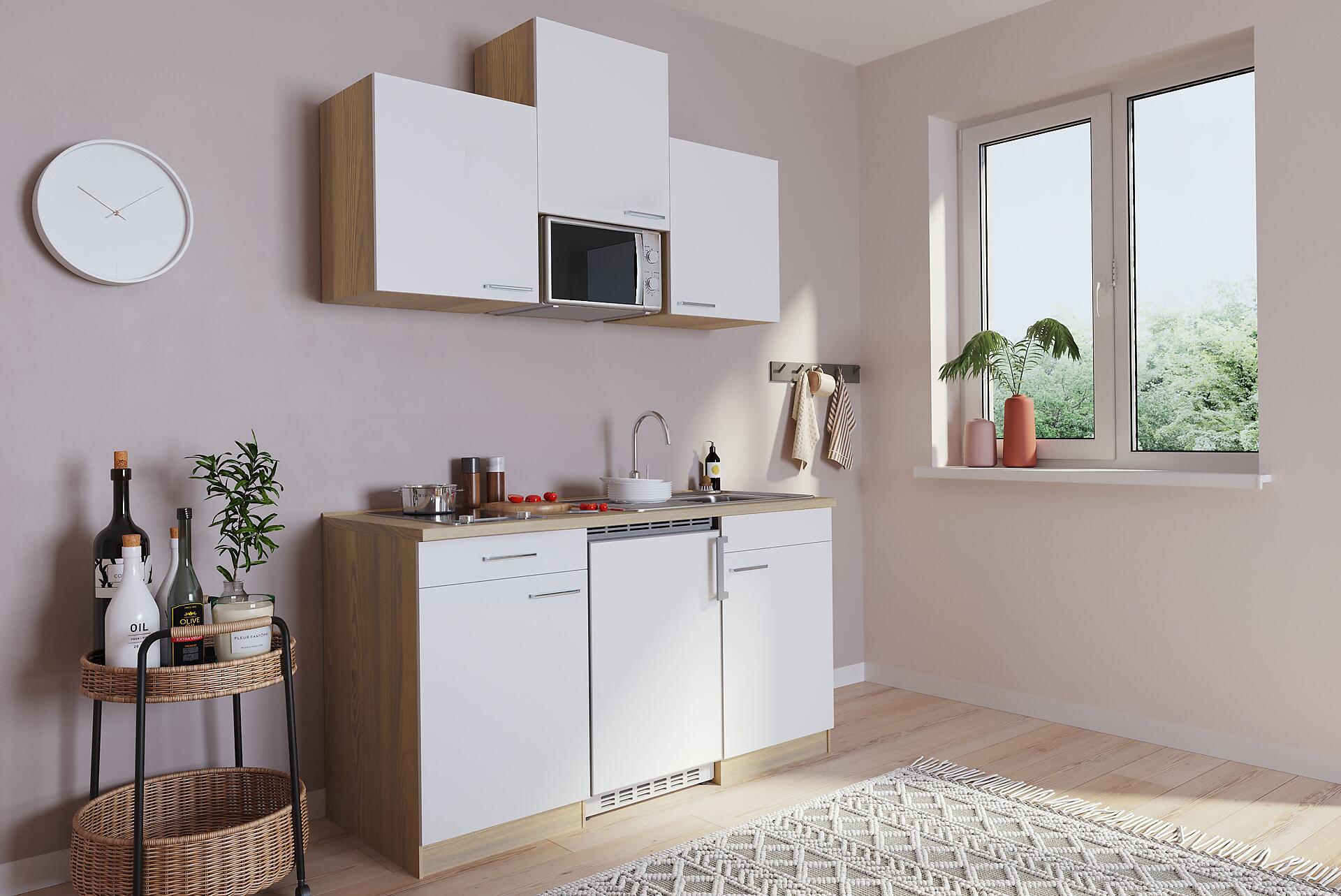 Respekta Singleküche Economy weiß matt B/H/T: ca. 150x200x60 cm