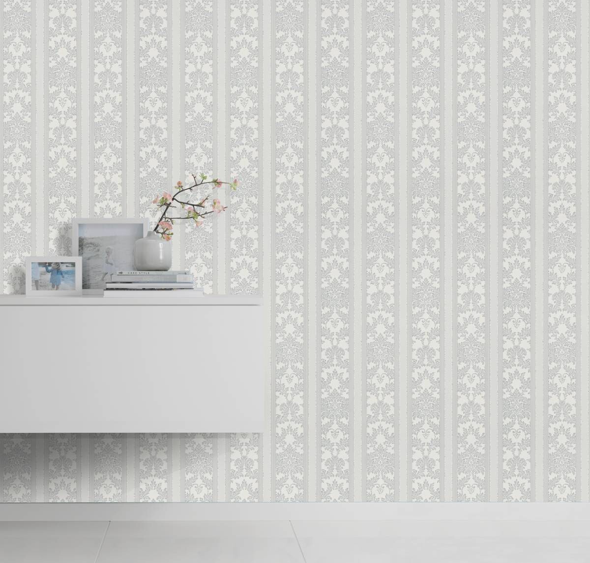 Erismann Vinyltapete Ornament grau B/L: ca. 53x1005 cm