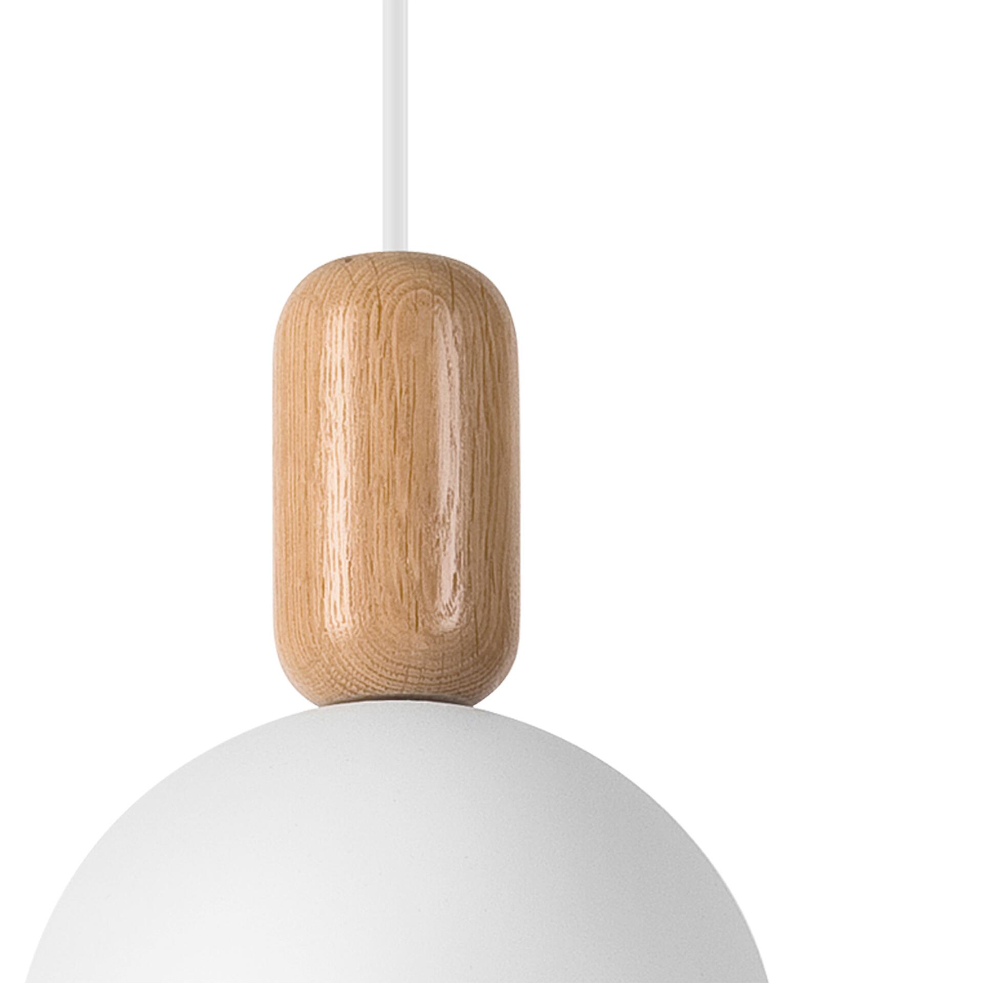 Lamkur Hängeleuchte Eiche weiß Holz Stahl B/H/L: ca. 15,5x102x15,5 cm E27 1 Brennstellen