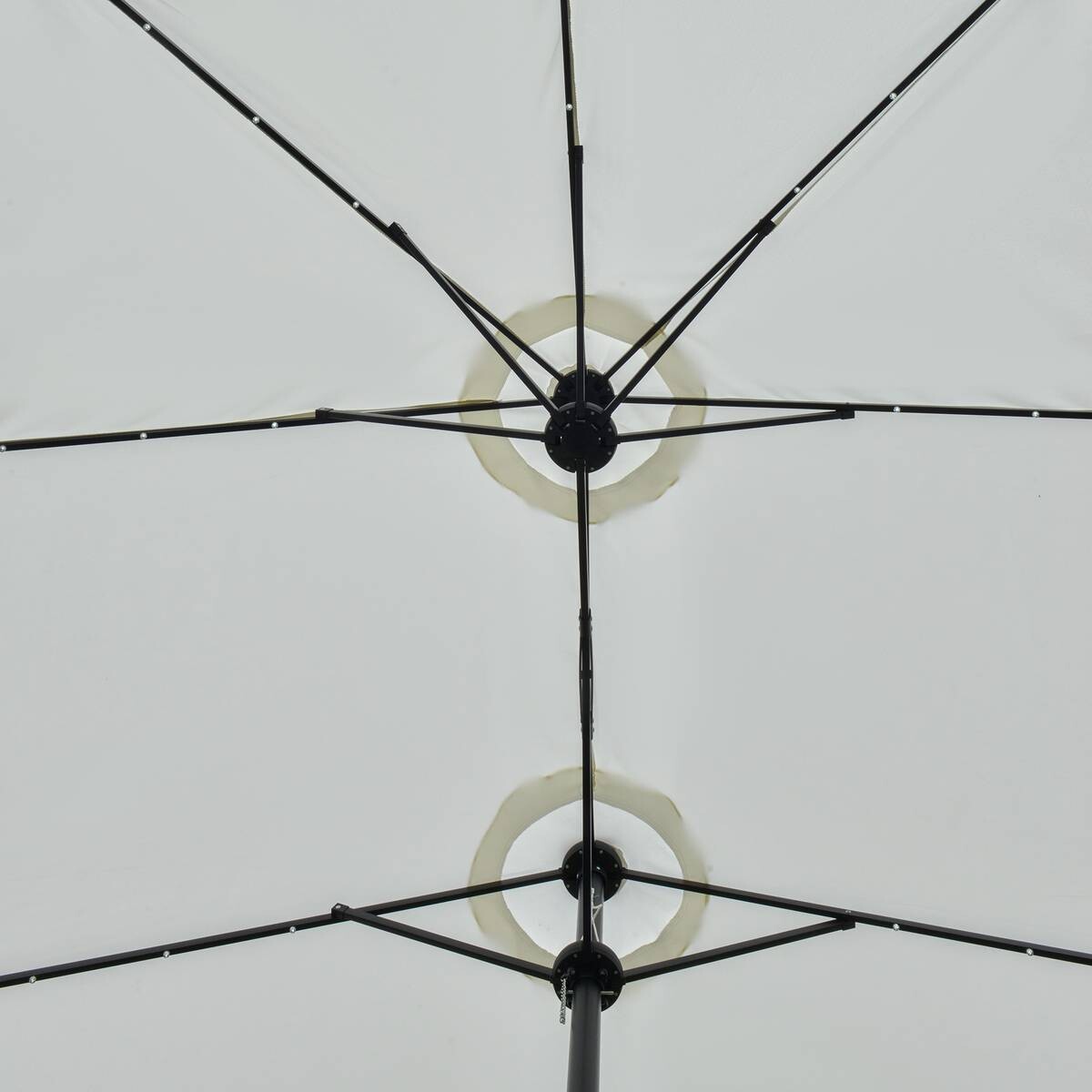 Outsunny Sonnenschirm mit Solar-LED-Leuchte bunt Polyester B/H/L: ca. 265x240x450 cm