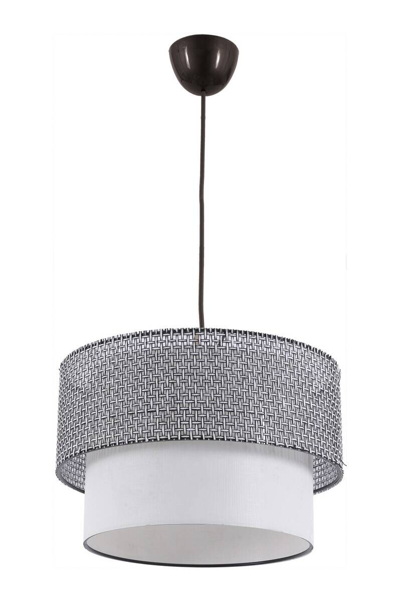 Opviq Pendelleuchte Coral grau weiß Baumwolle Metall B/H/T/L/D: ca. 30x70x30x30x30 cm E27 1 Brennstellen