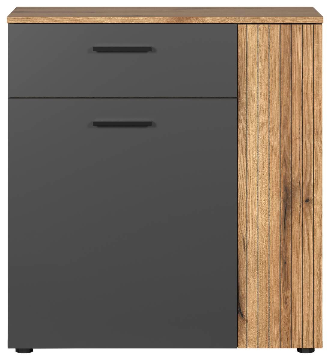 Kommode Esteban anthrazit Eiche Evoke Coast Nachbildung B/H/T: ca. 80x86x38 cm