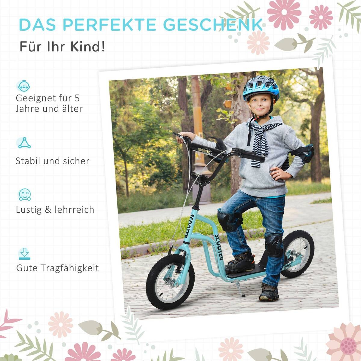 HOMCOM Kinderroller blau