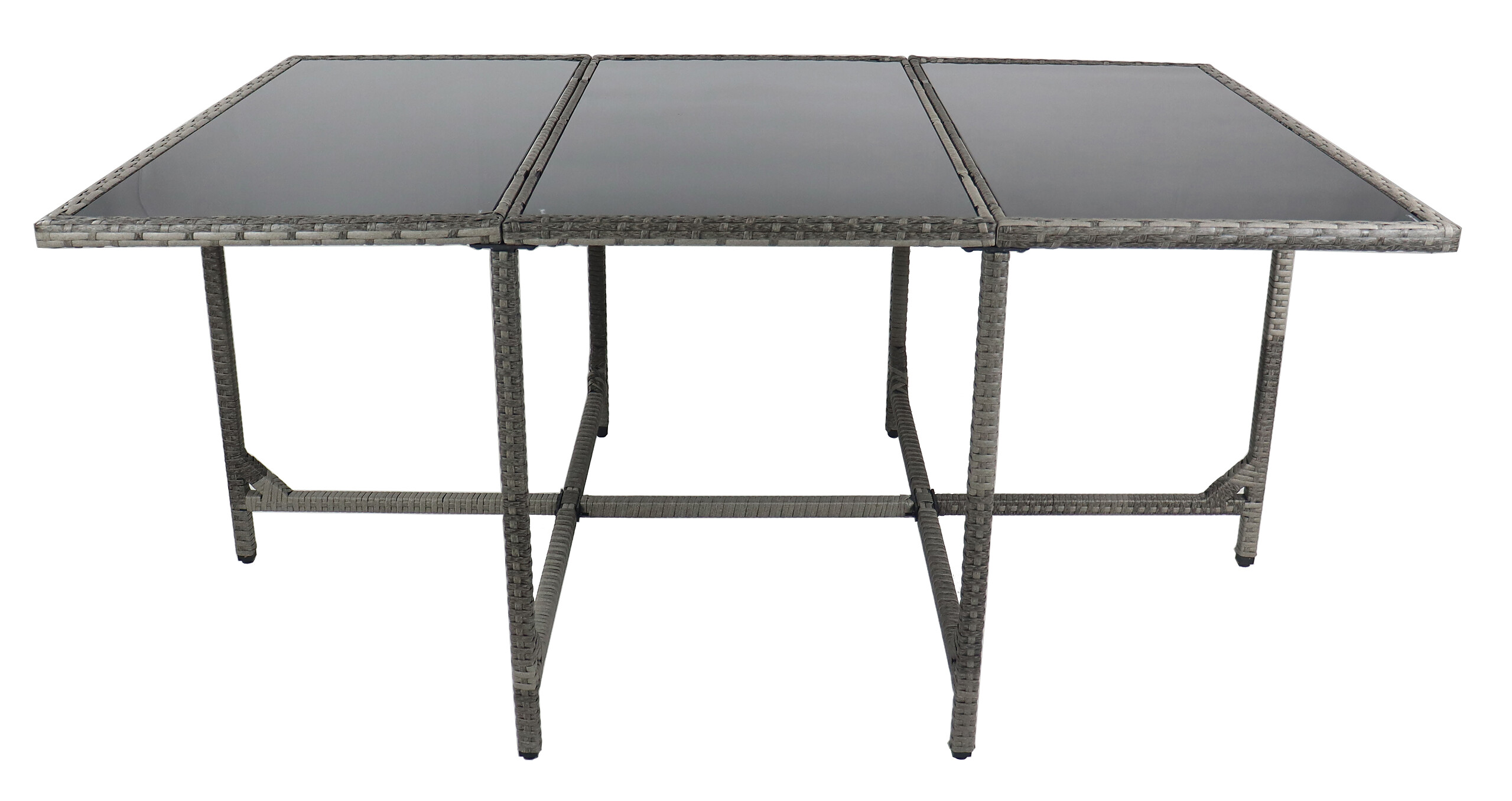 VCM Gartentisch Raloso grau Rattan B/H/L: ca. 170x74x110 cm