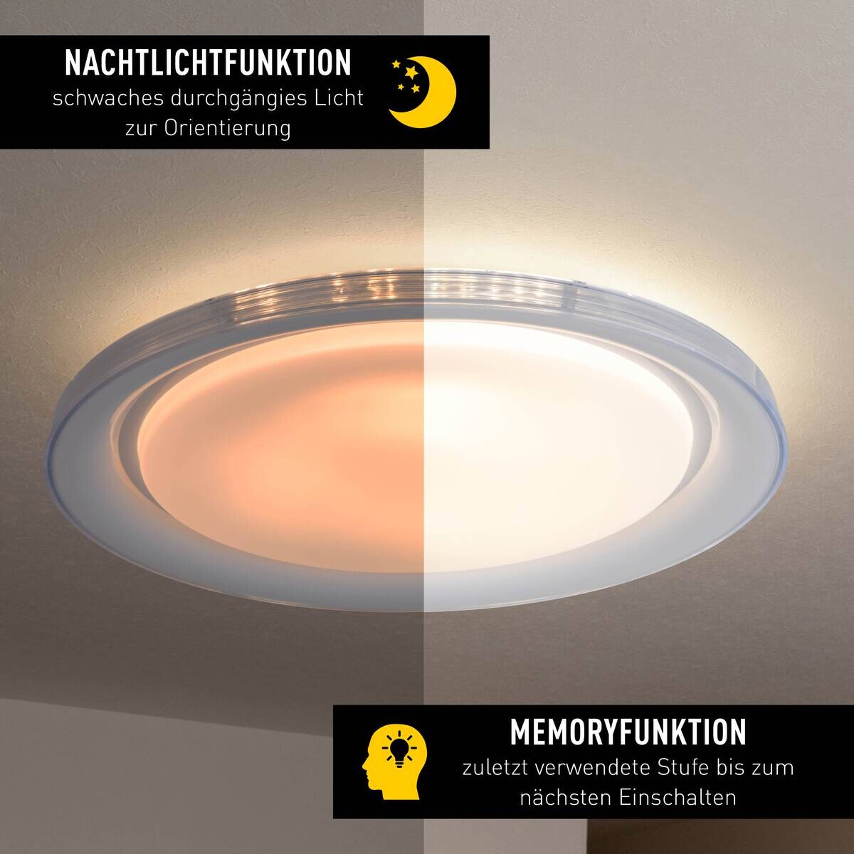 Näve Leuchten LED-Deckenleuchte weiß Metall Kunststoff B/H/T/D: ca. 50,5x7,5x50,5x50,5 cm