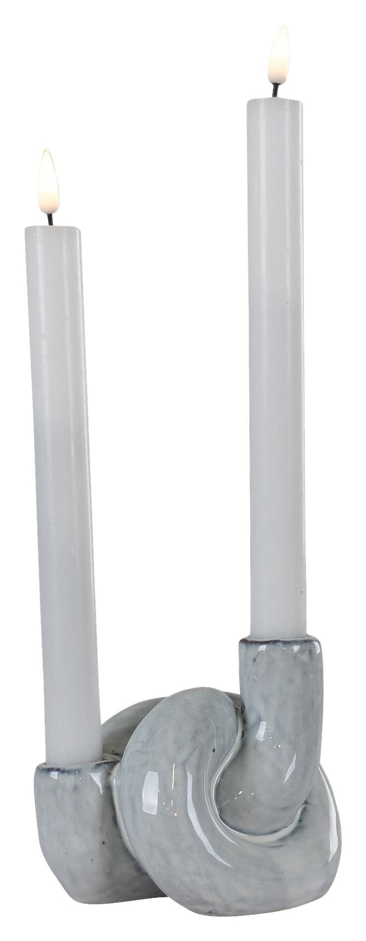 Housenordic Kerzenleuchter grau Keramik B/H/L: ca. 11x13x11 cm