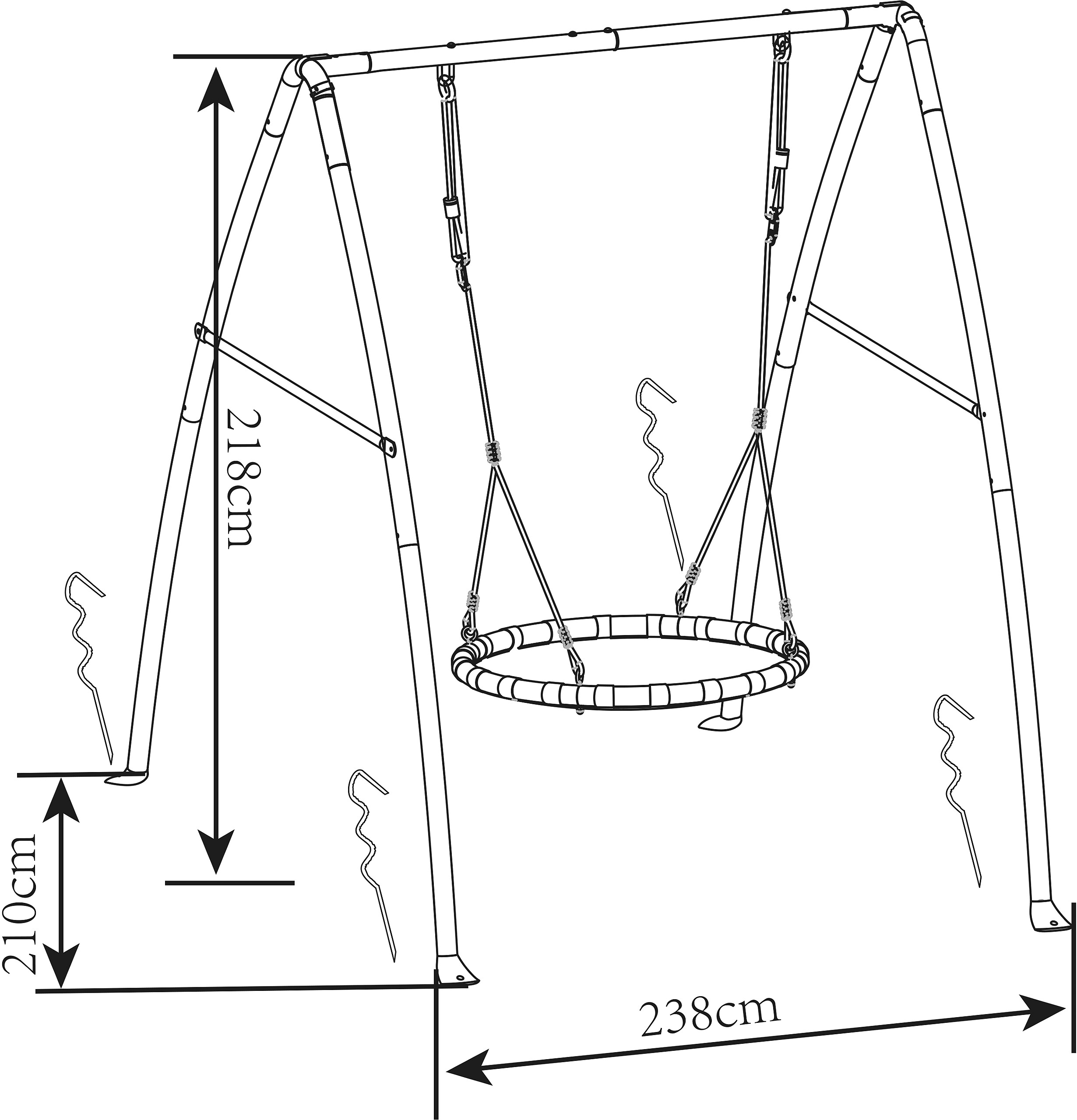 AXI Nestschaukel anthrazit B/H/L: ca. 210x218x238 cm