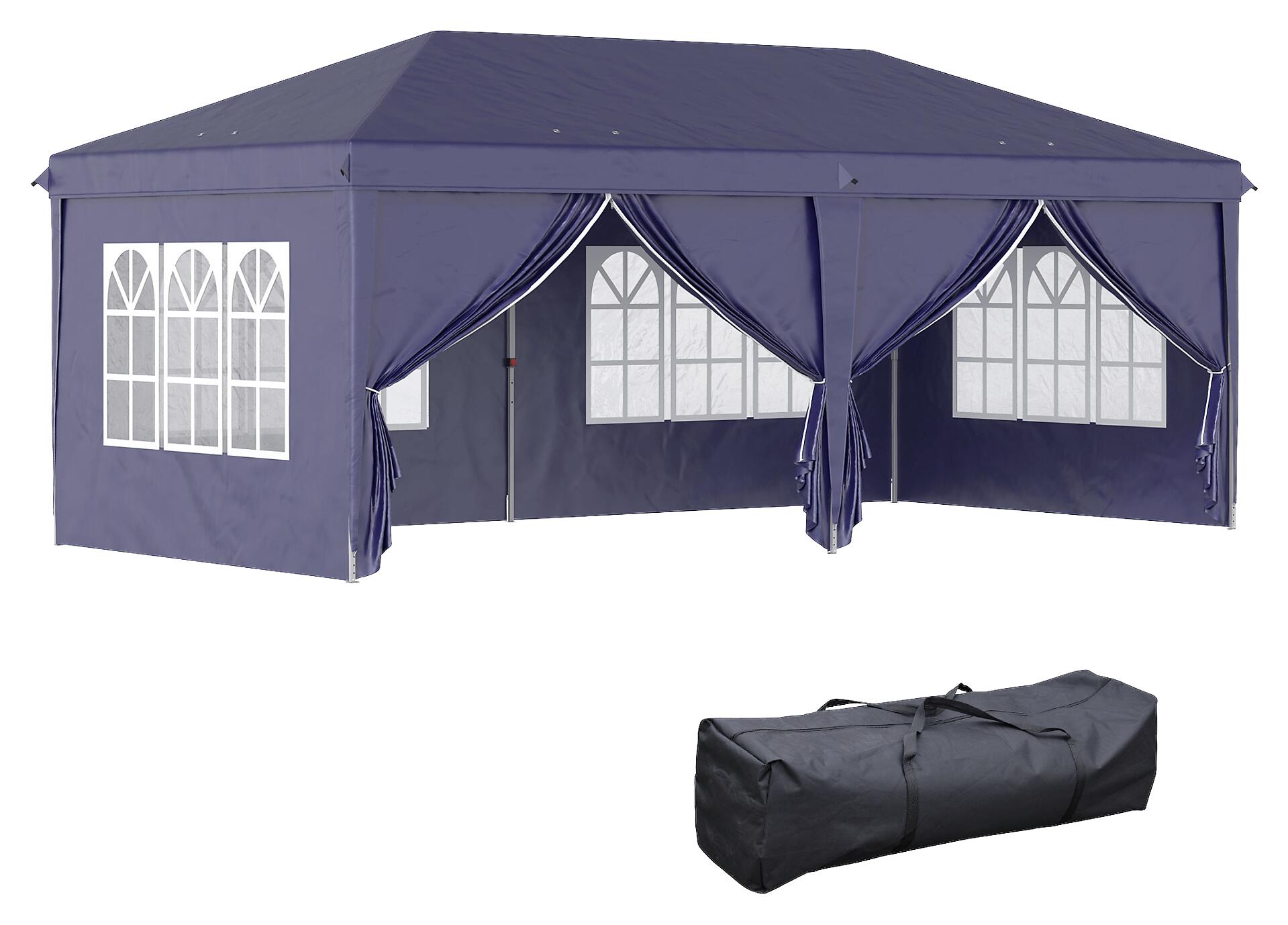 Outsunny Pavillon blau Stahl B/H/L: ca. 295x270x585 cm