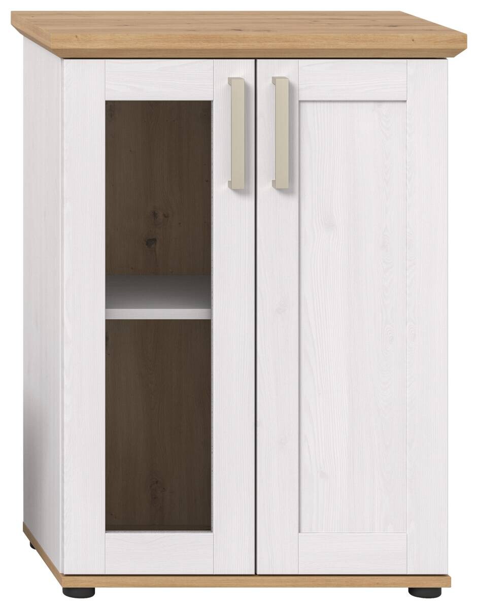Vitrinenschrank VERONA Lärche Nachbildung Eiche Nachbildung B/H/T: ca. 64x88x37 cm