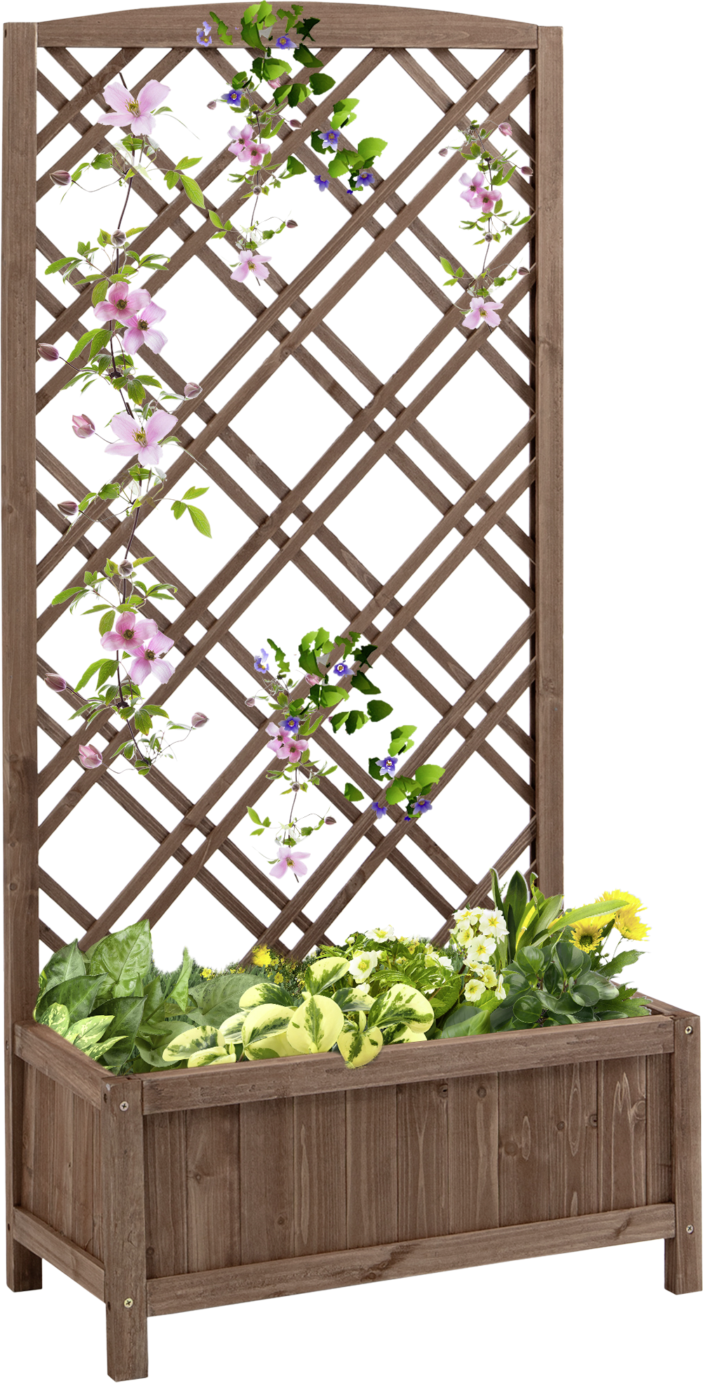 Outsunny Pflanzkasten gelb Holz B/H/L: ca. 30x122x60 cm