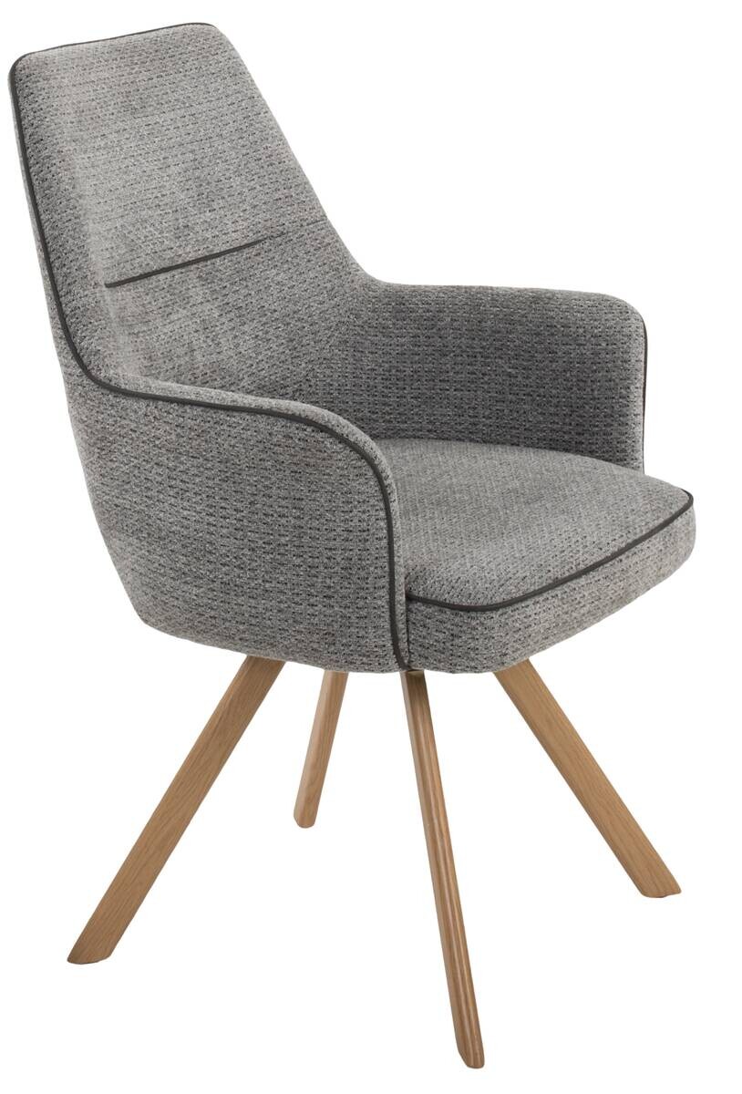 Stuhl Nila dunkelgrau Webstoff B/H/T: ca. 62x90x62 cm