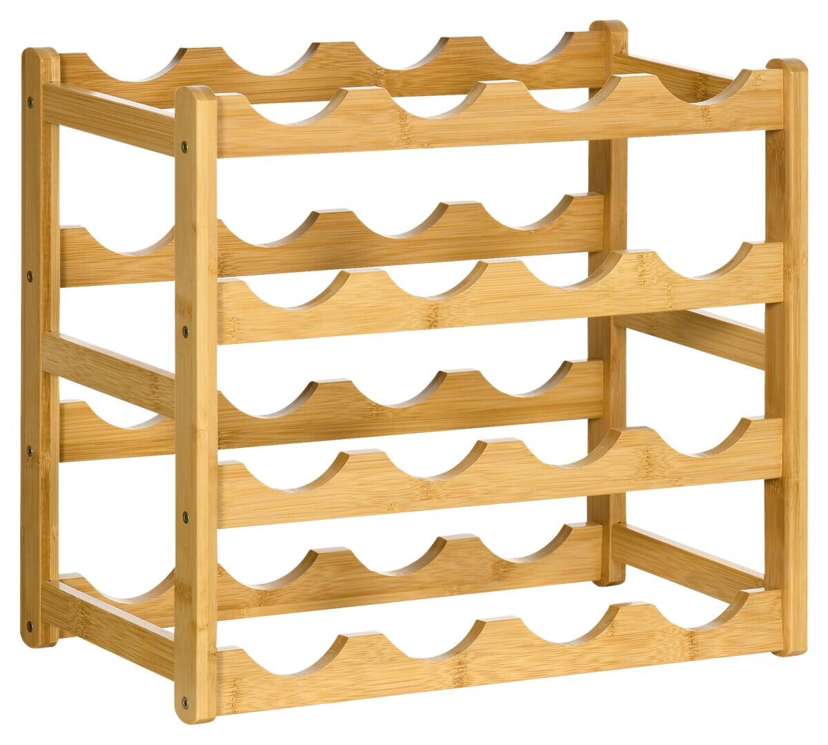 HOMCOM Weinregal natur Bambus B/H/L: ca. 23,5x43x38 cm