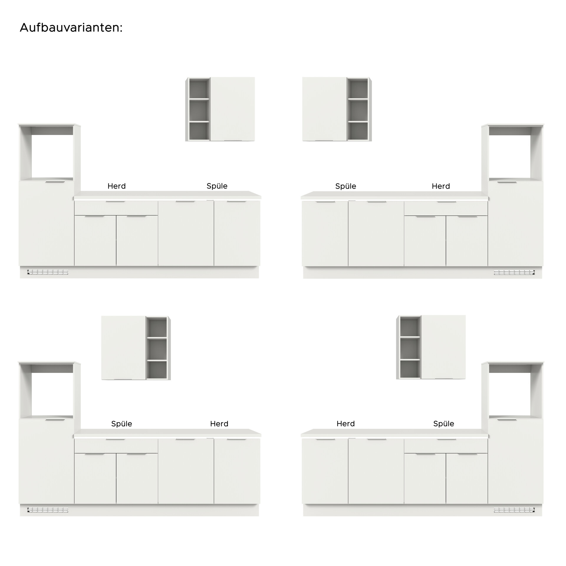 xonox.home Küchenblock Charly weiß B/H/T: ca. 260x222x60 cm