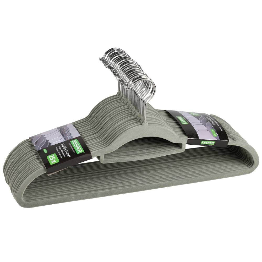 Kesper Kleiderbügel 25tlg. grau Kunststoff