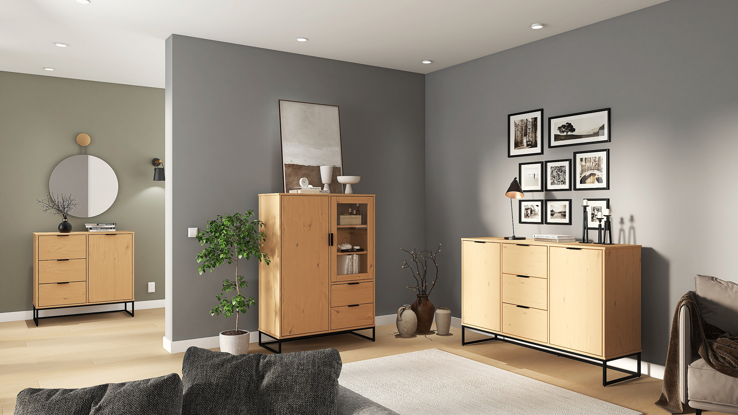 Kommode Vivo 2T3S Oak lackiert B/H/L: ca. 45,3x80x150 cm Kommode Vivo 2T3S Oak lackiert B/H/L: ca. 45,3x80x150 cm