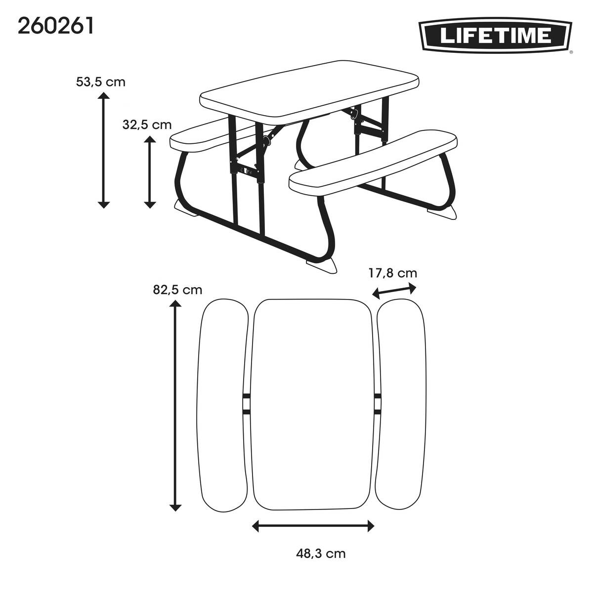 Lifetime Picknickgarnitur Kids blau Kunststoff B/H/L: ca. 90x53x83 cm