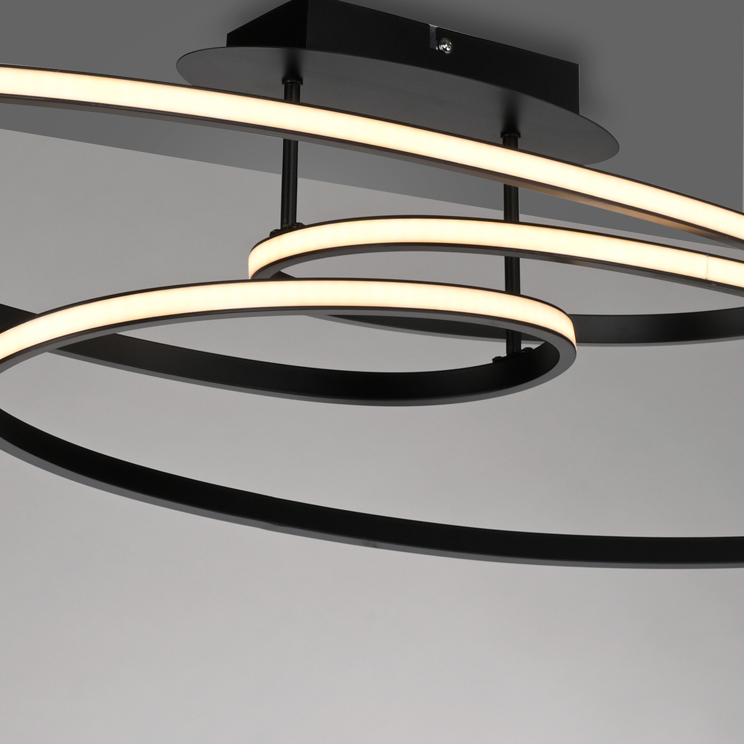 Just Light LED-Deckenleuchte Lumaca schwarz B/H/L: ca. 30,5x22,5x81 cm