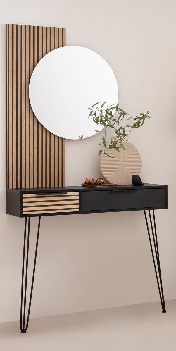 Konsolentisch Hank schwarz matt B/H/T: ca. 103,7x88,4x32,05 cm