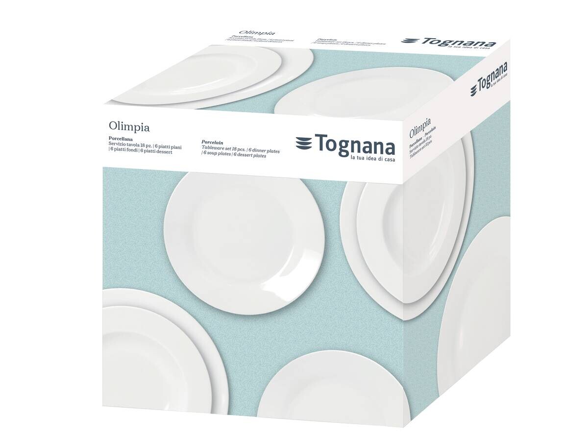 TOGNANA Tafelservice Olimpia Blanco weiß Porzellan 18 tlg.
