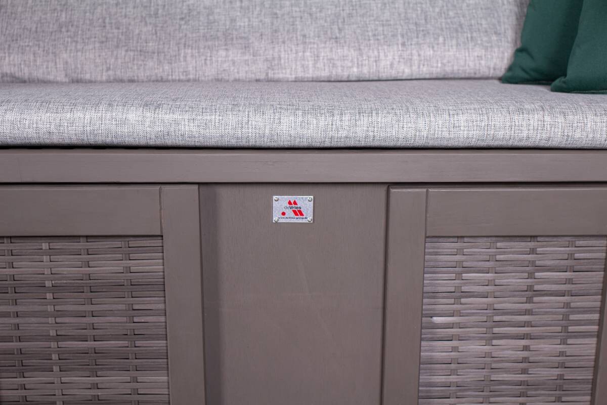 deVries Strandkorb PURE Wave XL grey Des. 484 grau Kunststoff B/H/T: ca. 140x160x80 cm