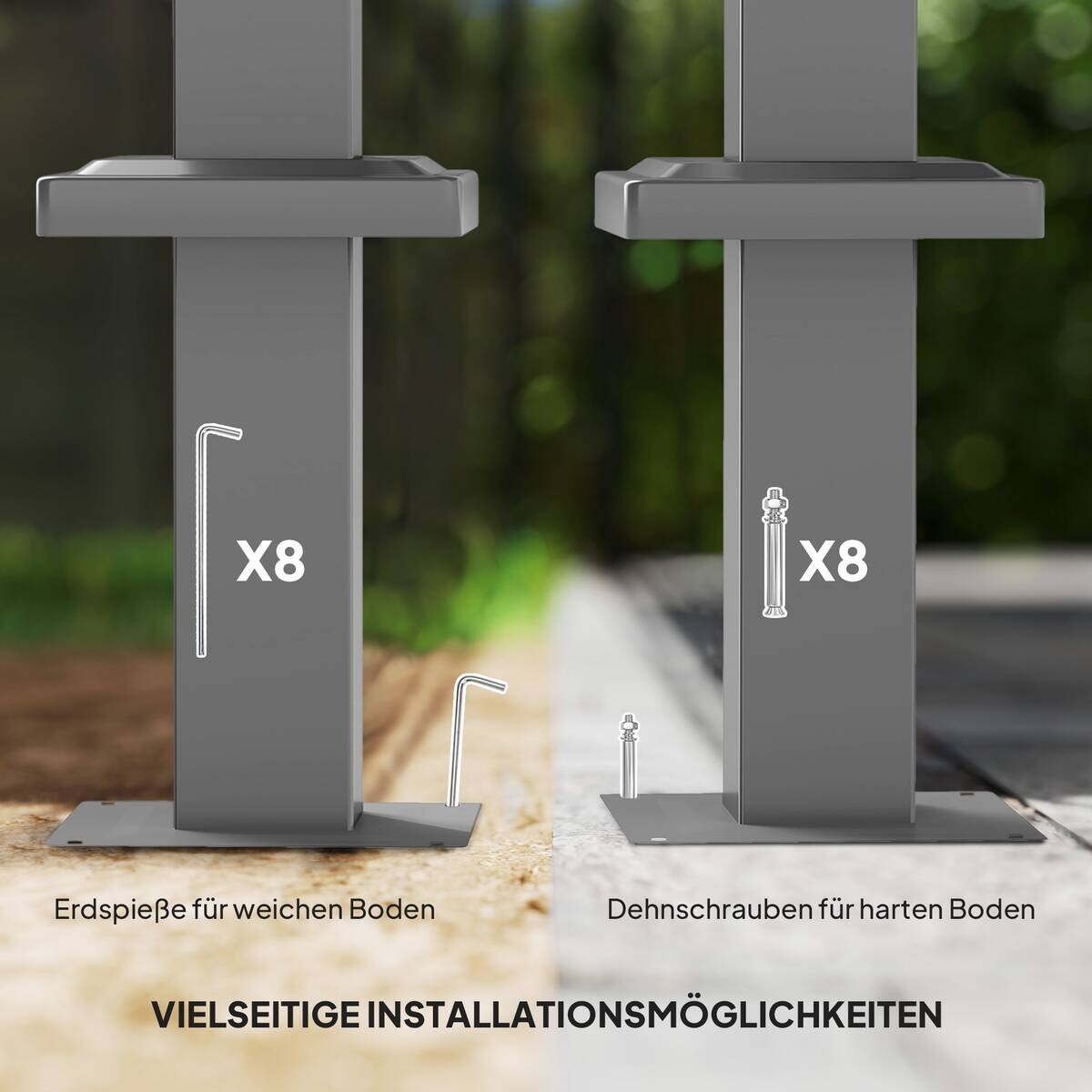 Outsunny Pergola beige Metall B/H/L: ca. 297x221x298 cm