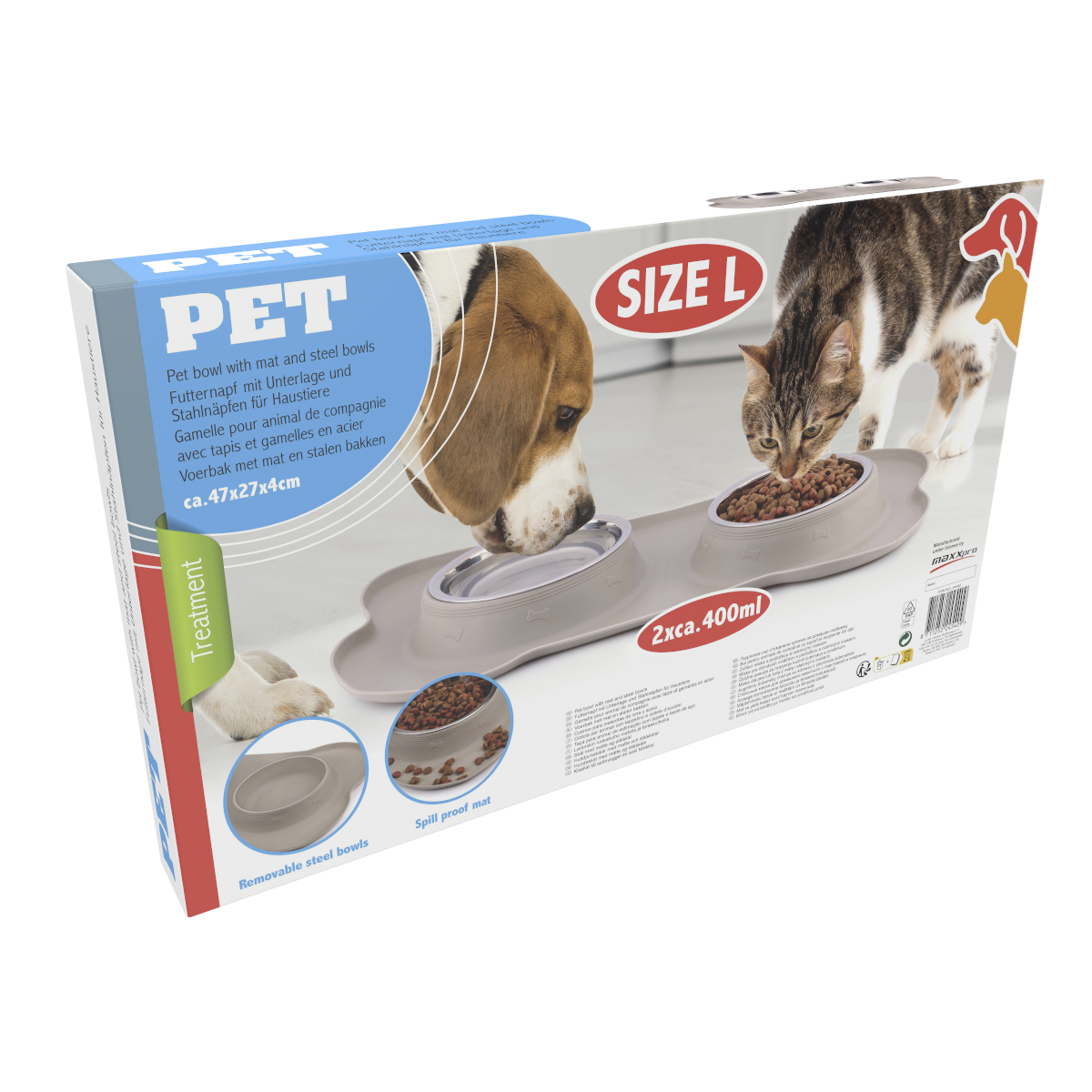 Futternapf silber Edelstahl