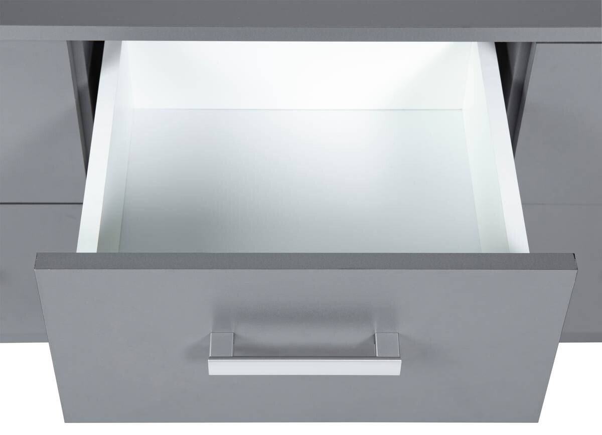 Kommode Elenzio Grafitgrau Optik B/H/T: ca. 121,8x50,8x40 cm